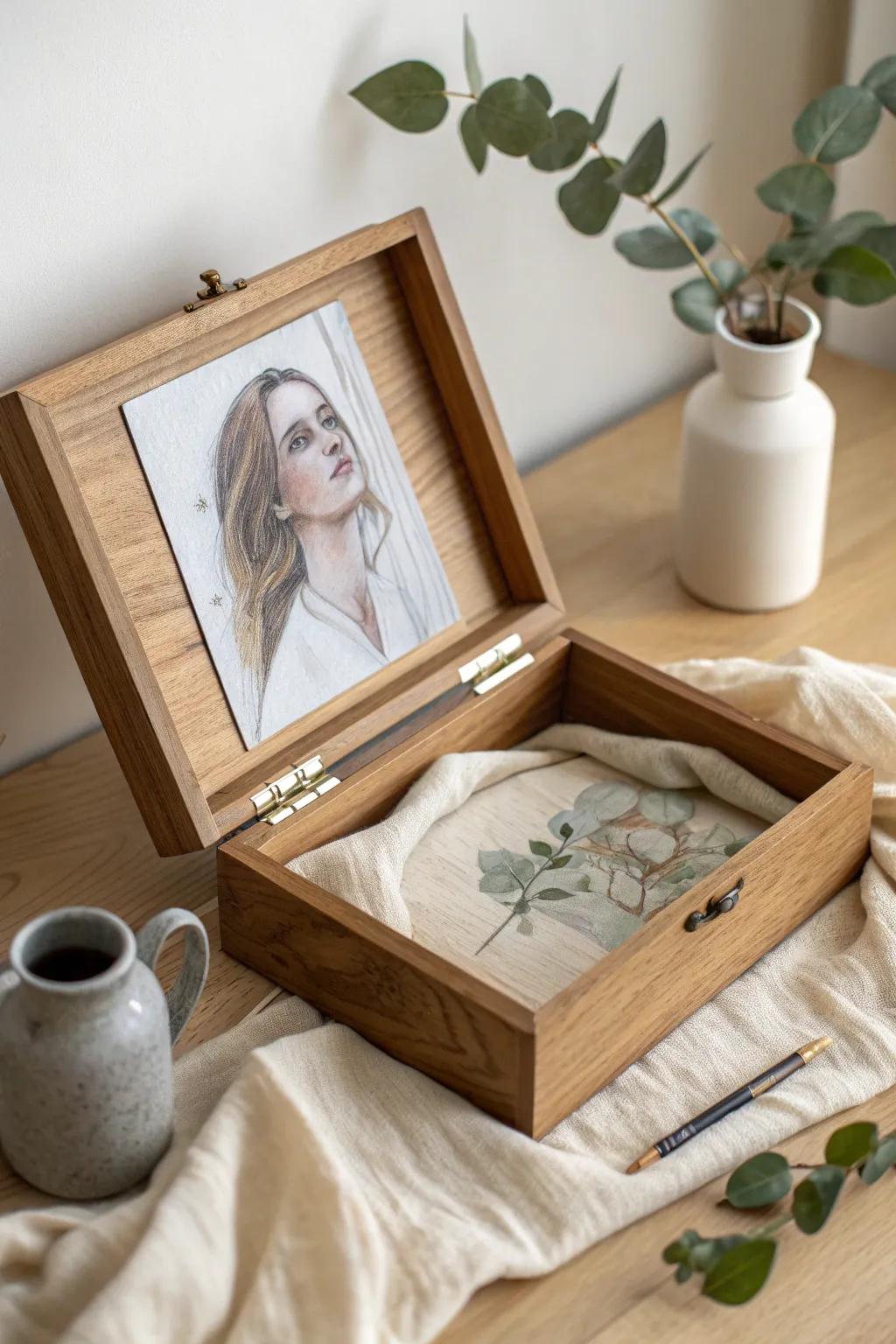 Encapsulate the quintessence of now with an artistic auto-portrait for your time capsule.
