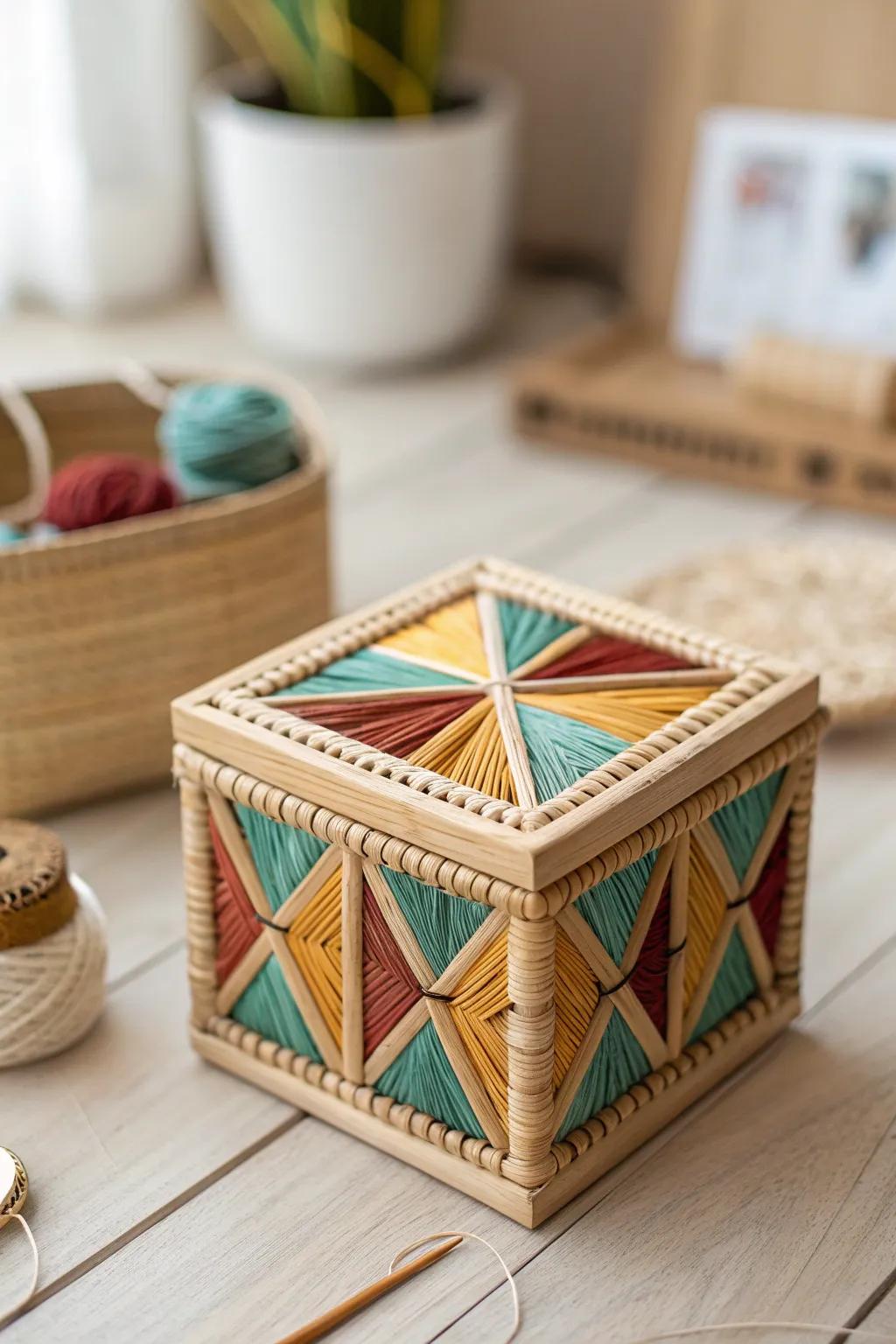 Discover the art of weaving: Unique toothpick and thread boxes for effortless style and storage.