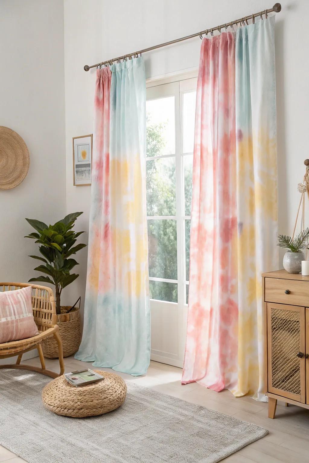 Introduce a nuance of the epoch into your abode through these facile resist-dyed curtains, impeccably suited for infusing a touch of whimsy into a minimalist ambiance.