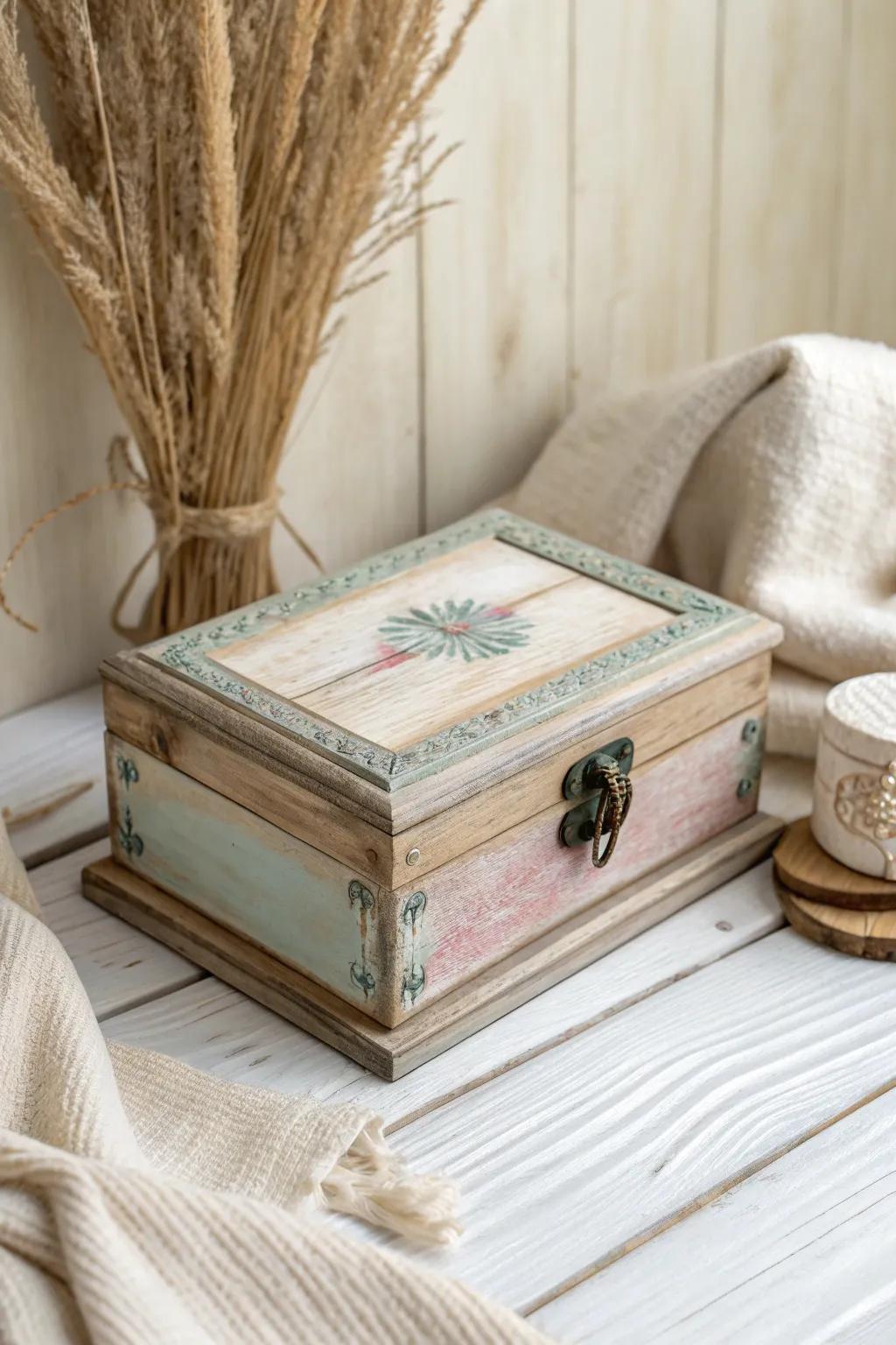Unearth the timeless charm of vintage charm via this uniquely crafted timber casing.
