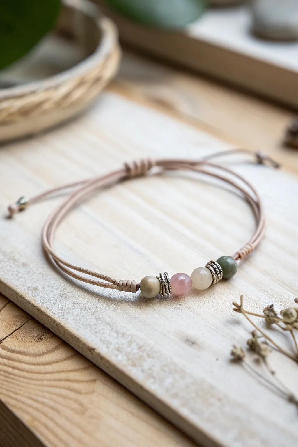 Value adaptable style utilizing these understated, handmade cord bracelets.