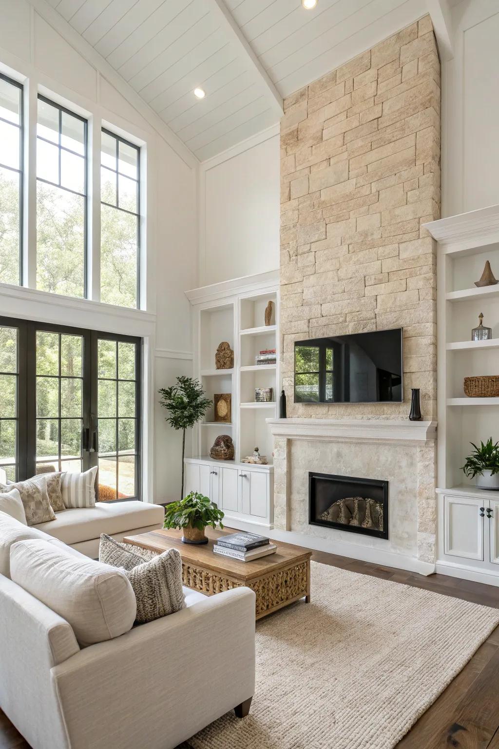 Modern simplicity featuring beige and white elegance.