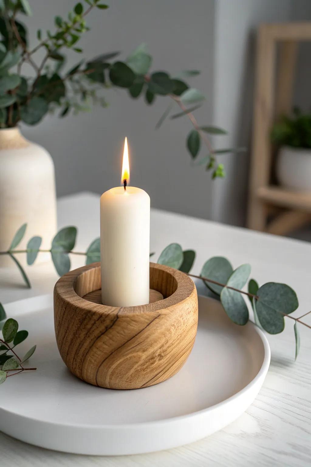 Illuminate your space with the natural elegance of a handcrafted wooden fire starter.