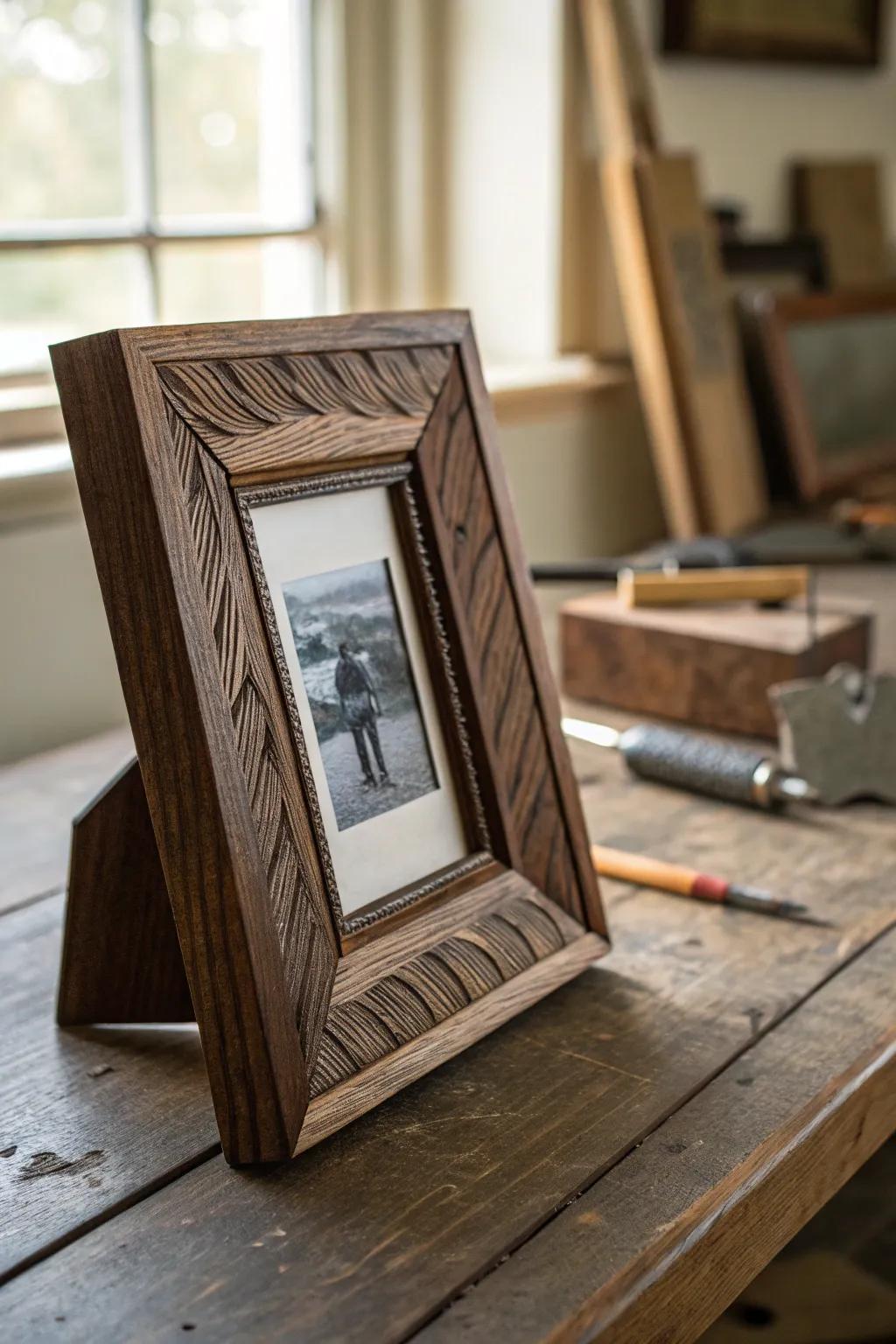 Capture timeless memories with a handcrafted wood portrait frame, bringing warmth and elegance to any space.