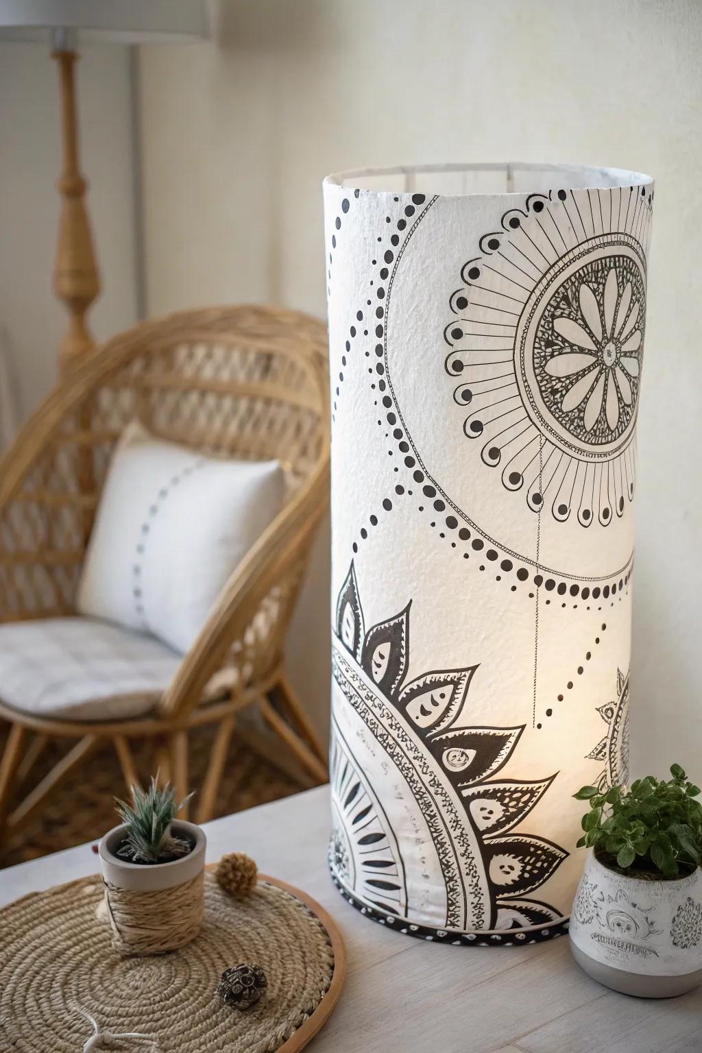 Illuminate your ambiance with an artistic flair: Zentangle Light Diffusers for a singular and serene radiance.