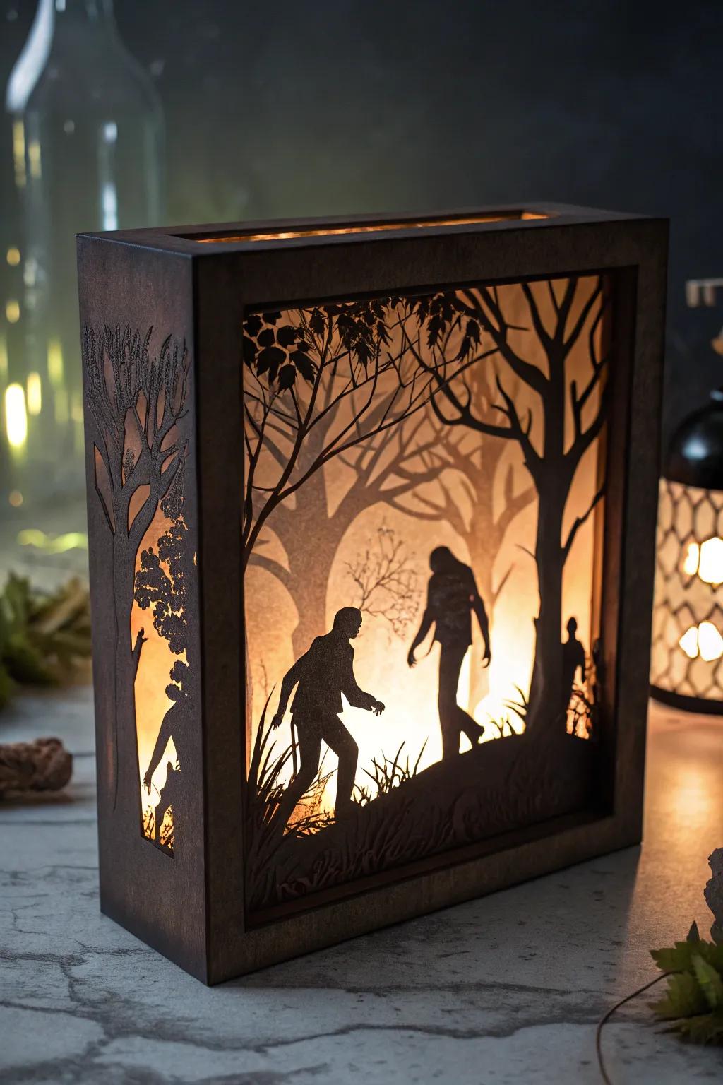 Illuminate your space with an artisanal zombie ghost casing, where horror encounters artistry!