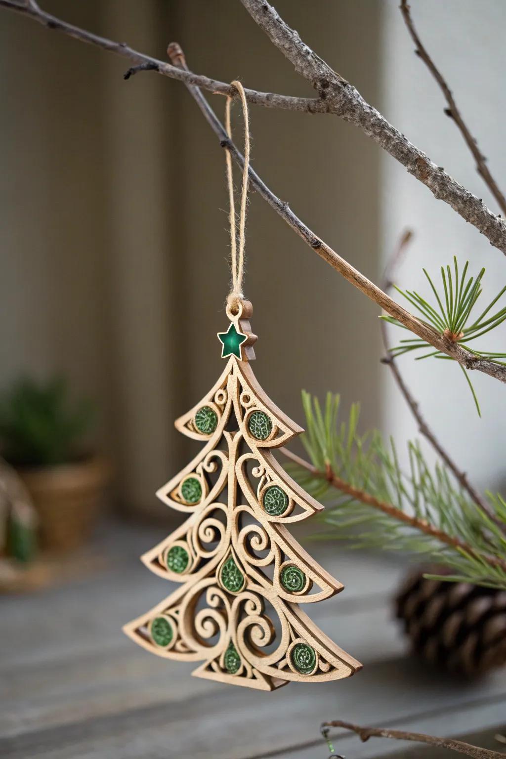 Append an element of handcrafted elegance to your festive decor with this charming 3D pen arboreal bauble.