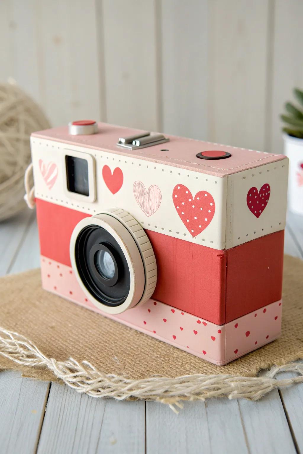 Seize the enchantment of Valentine's Day with this striking DIY capture device receptacle, impeccable for youthful lens operators with boundless imaginations!