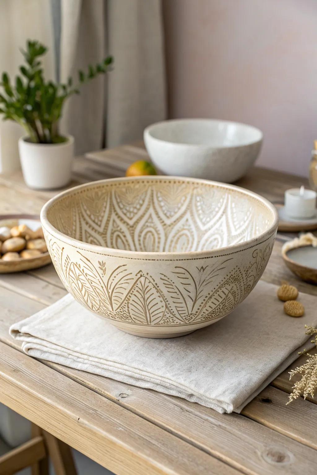 Elevate your space with the timeless sophistication of handcrafted structured clay receptacles.