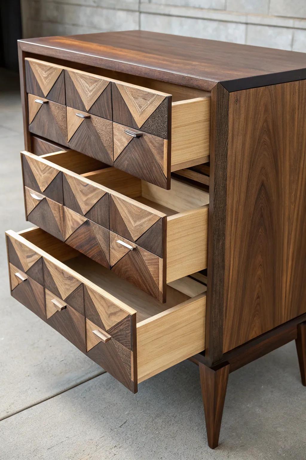 Delve into the realm of timber craftsmanship through the incorporation of this breathtaking asymmetrical dresser, wherein artisanal expertise harmonizes with creative ingenuity.