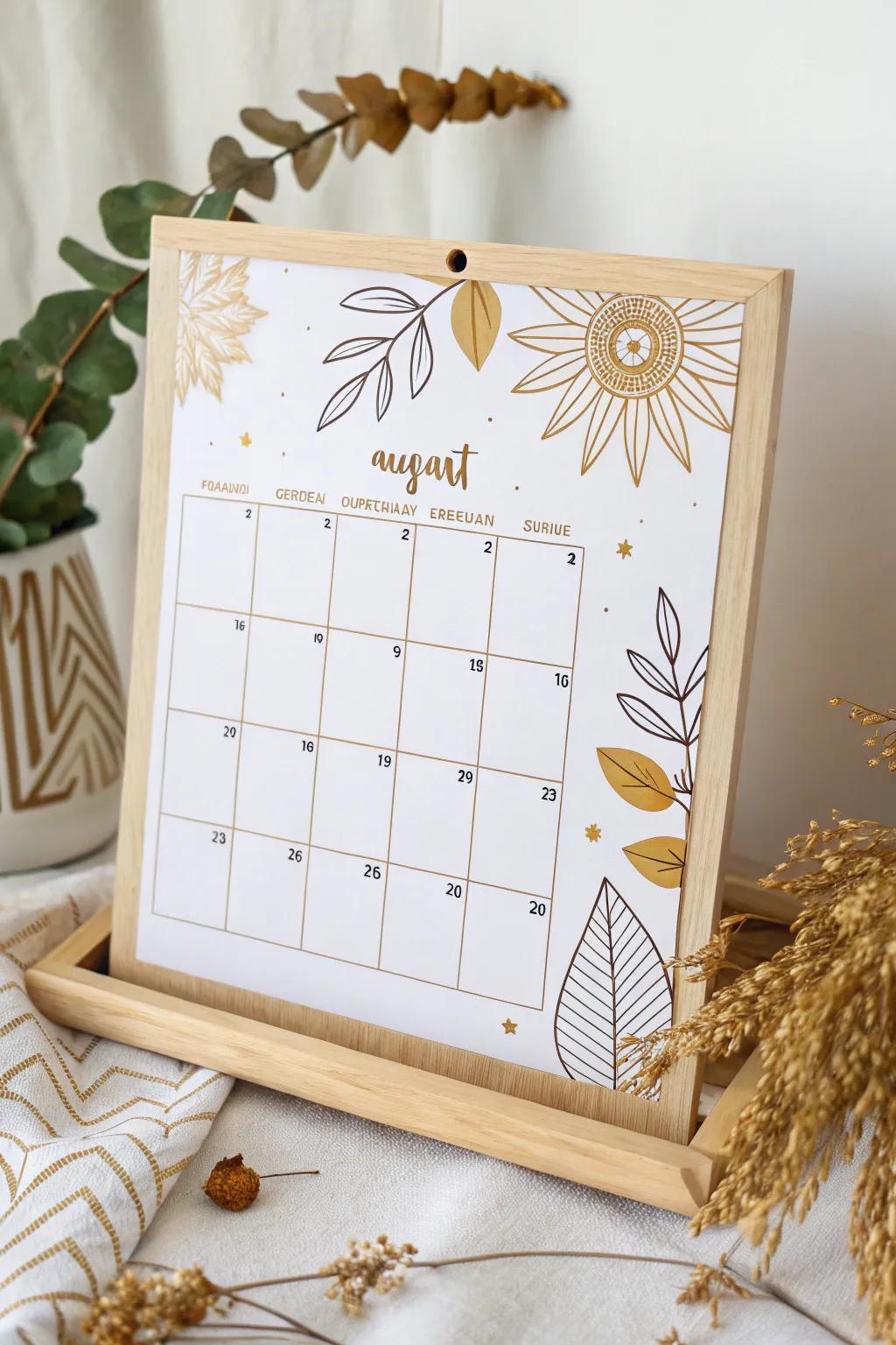 Elevate your August planning with a touch of nature-inspired elegance. 🍂☀ #MinimalistDesign #BohoChic