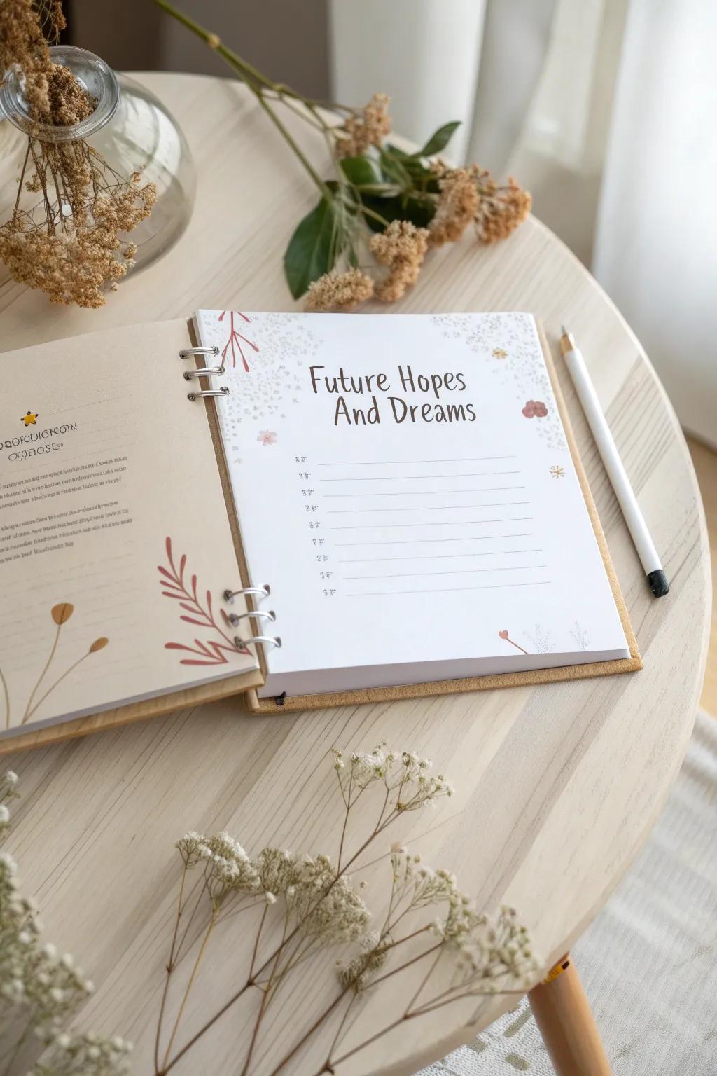 Capture the future with ideals and aspirations - a birthday memory book to treasure.