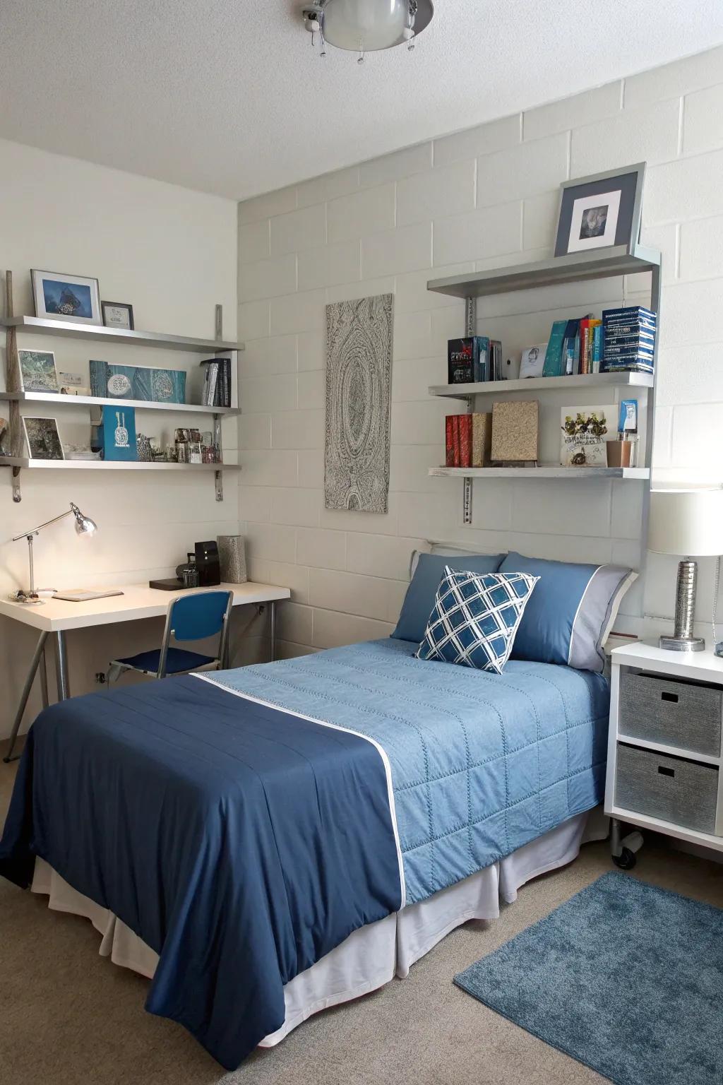 Azure and silver features deliver a hint of luxury.