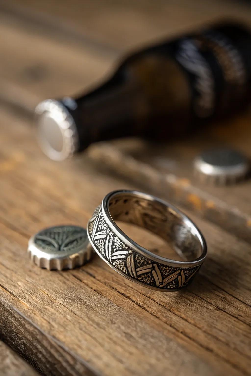 Perfect the art of astonishment with this exquisite ring bottle lifter. A conversation starter at every social function.