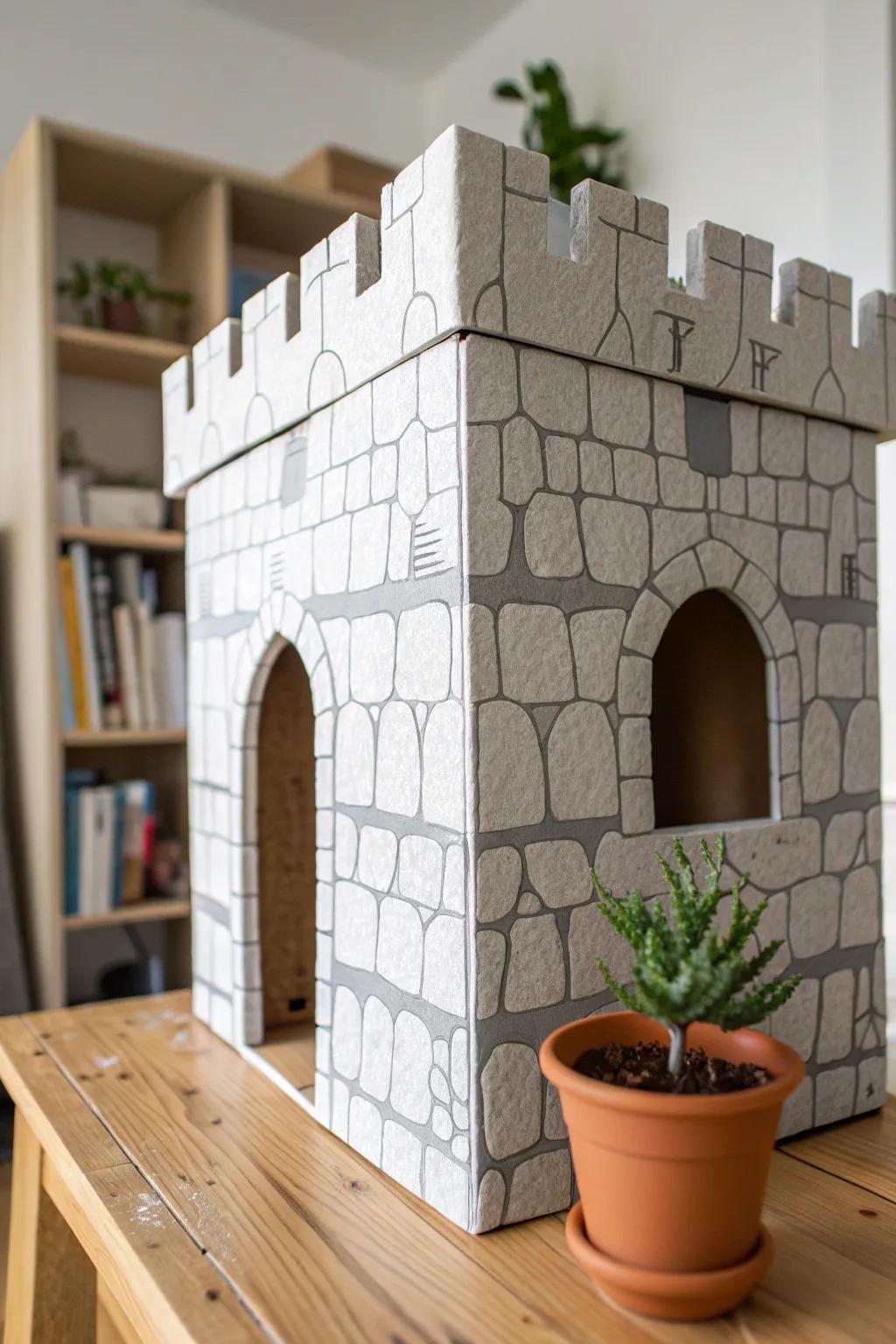 Metamorphose cardboard into a breathtaking lithic citadel via elementary spongy pigmentation techniques. Embrace the allure of artistry.