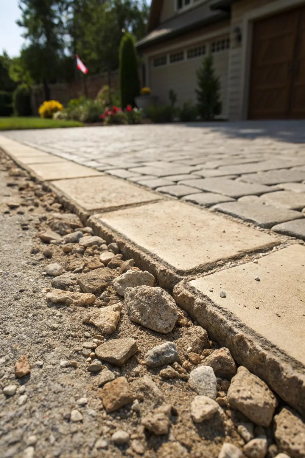 Crafted with diligence: A sustainable and chic crushed aggregate driveway.