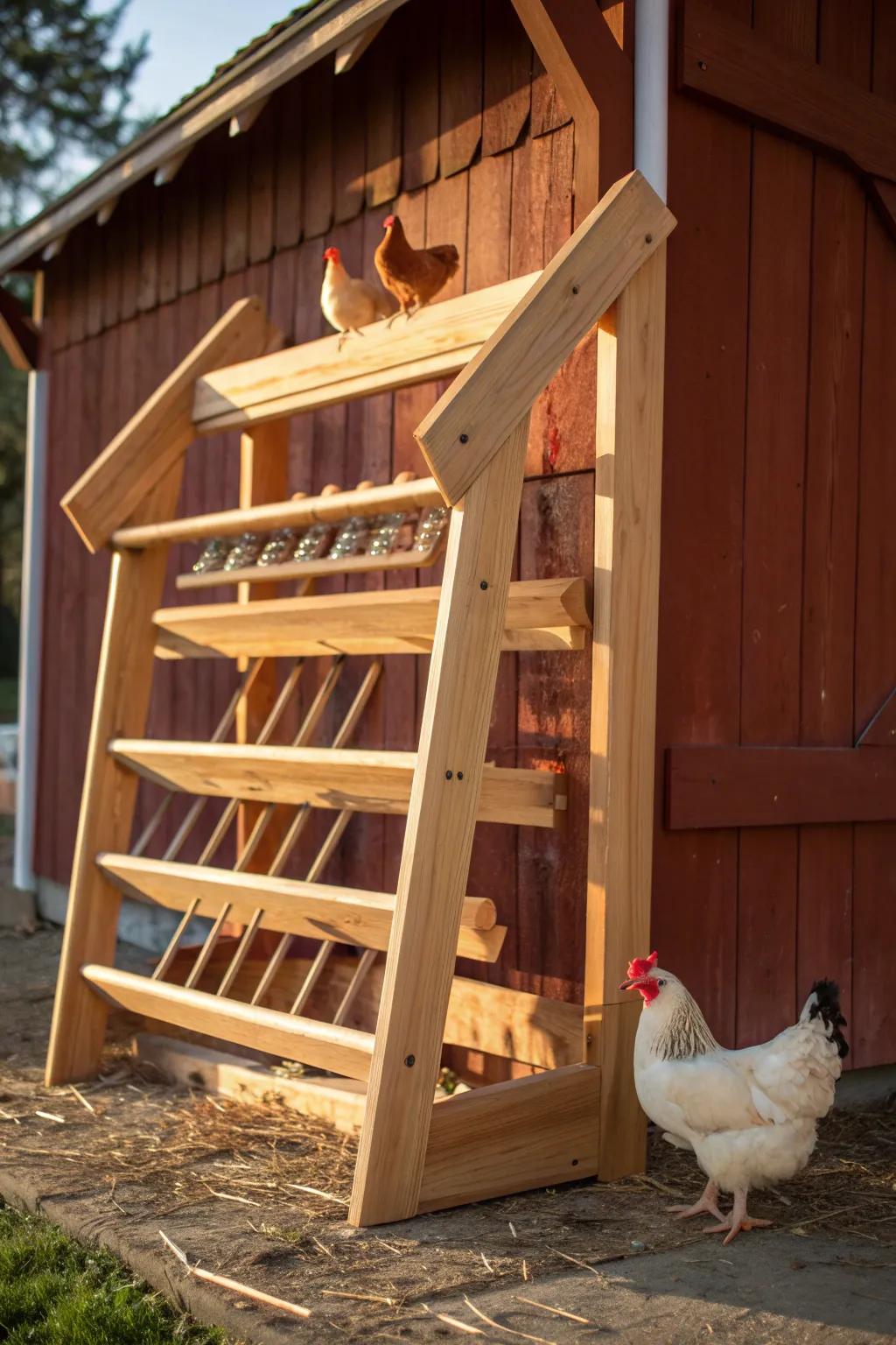 Upcycle with panache: Transform an old clothes horse into a charming perch for your flock!