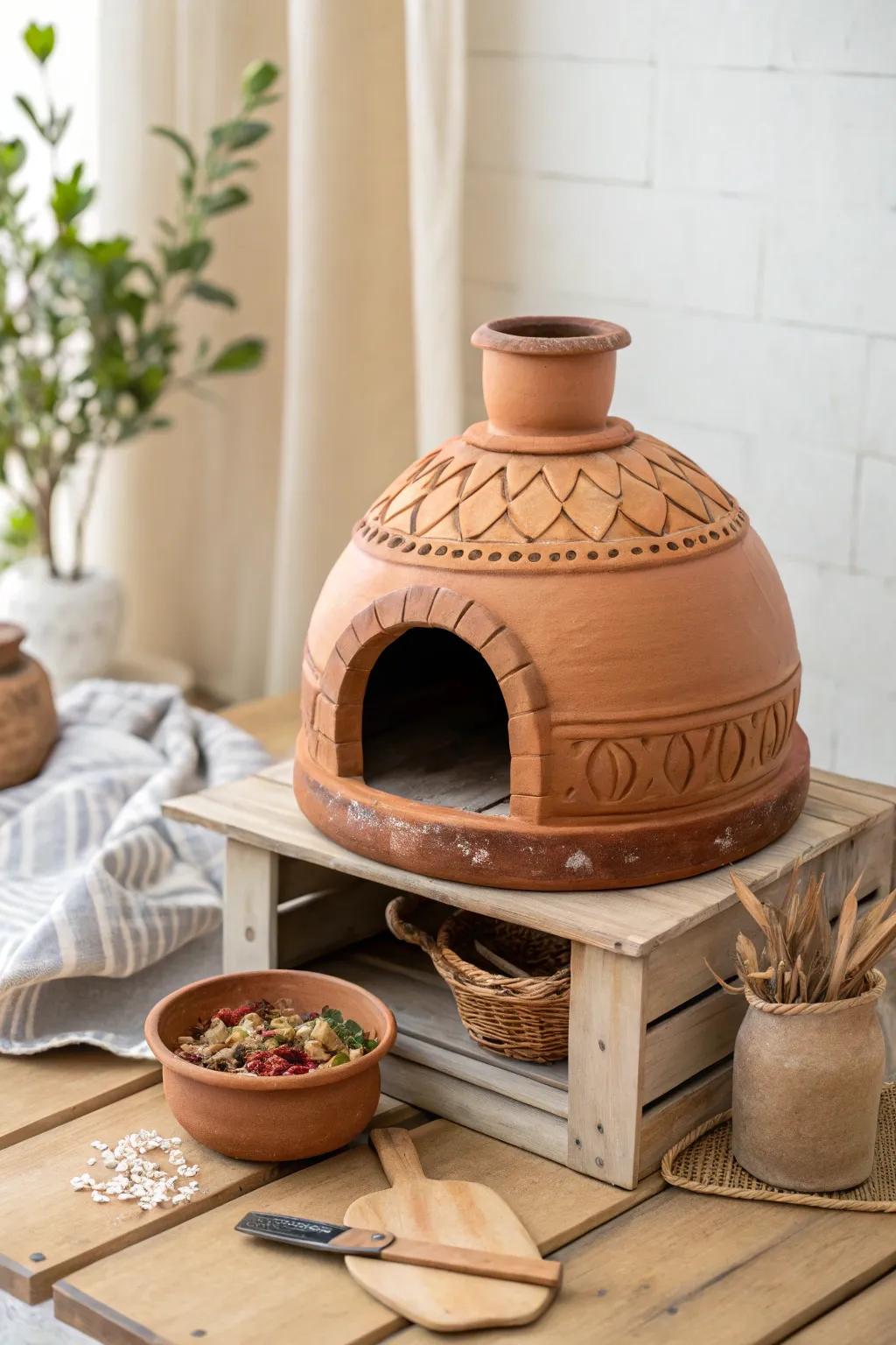 Transform your culinary precinct through an enchanting diminutive tandoor oven interweaving artistry and functionality.