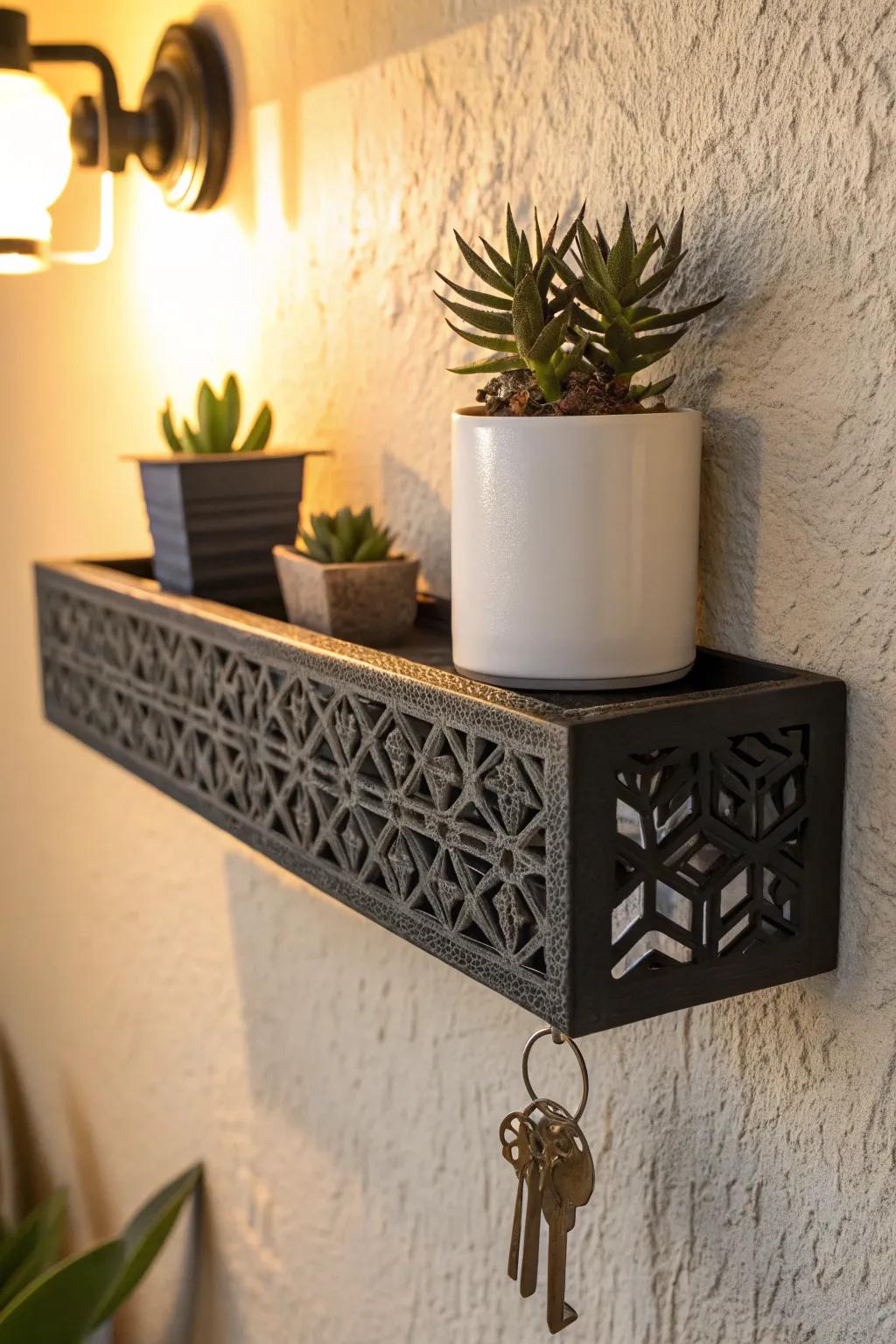 Elevate your environment with the artistry of additive manufactured weightless shelving.