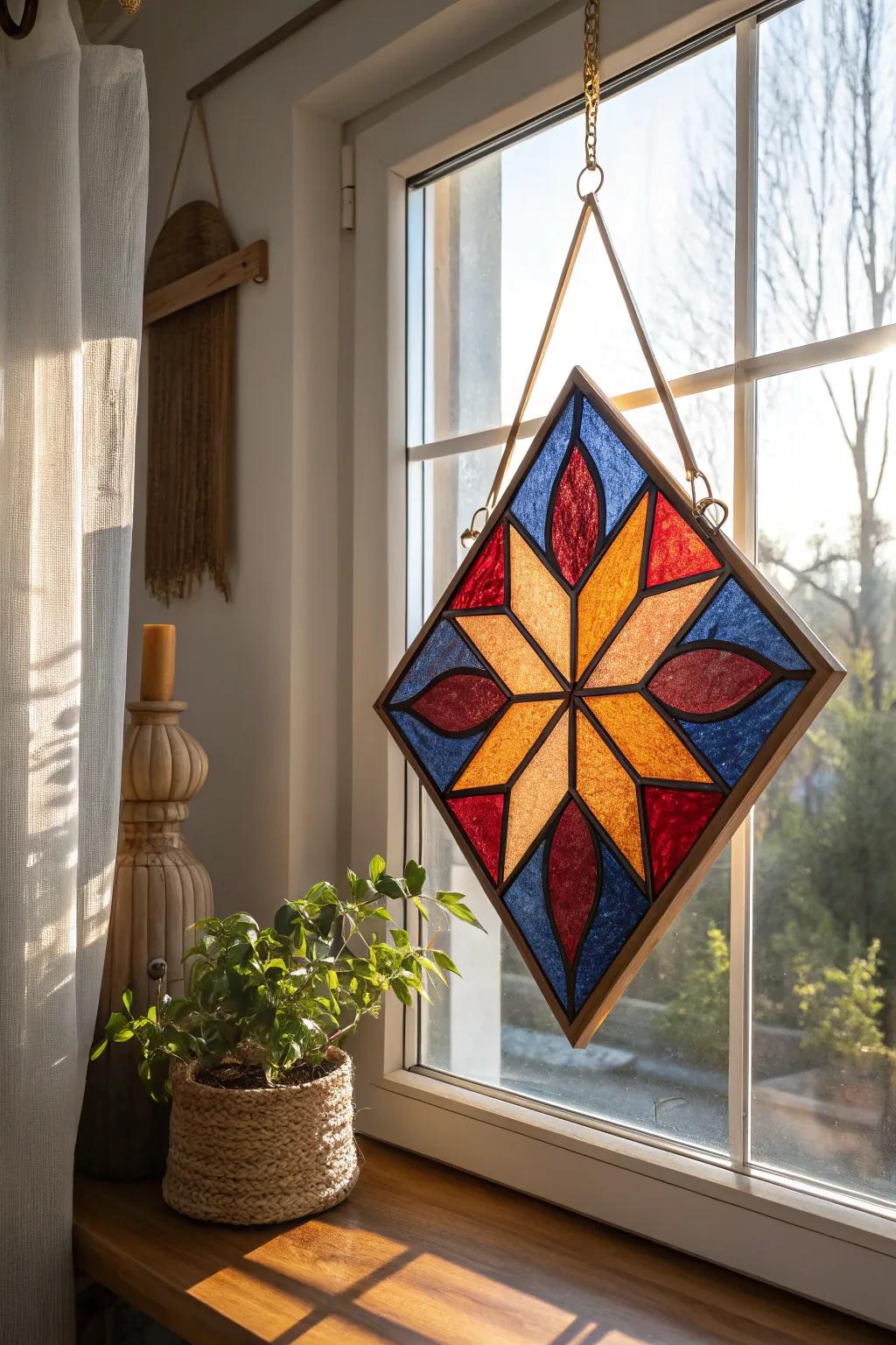 Transform your window into a masterpiece with DIY simulated painted glass art!