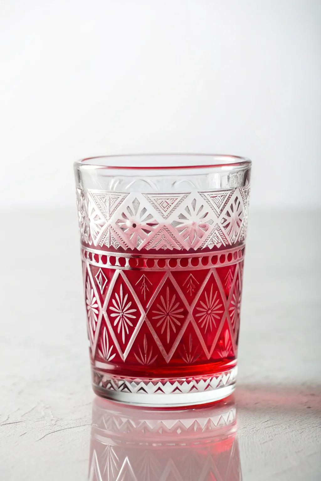 Elevate your gatherings with these chic symmetrical-patterned small glasses - where contemporary refinement converges with audacious simplicity.
