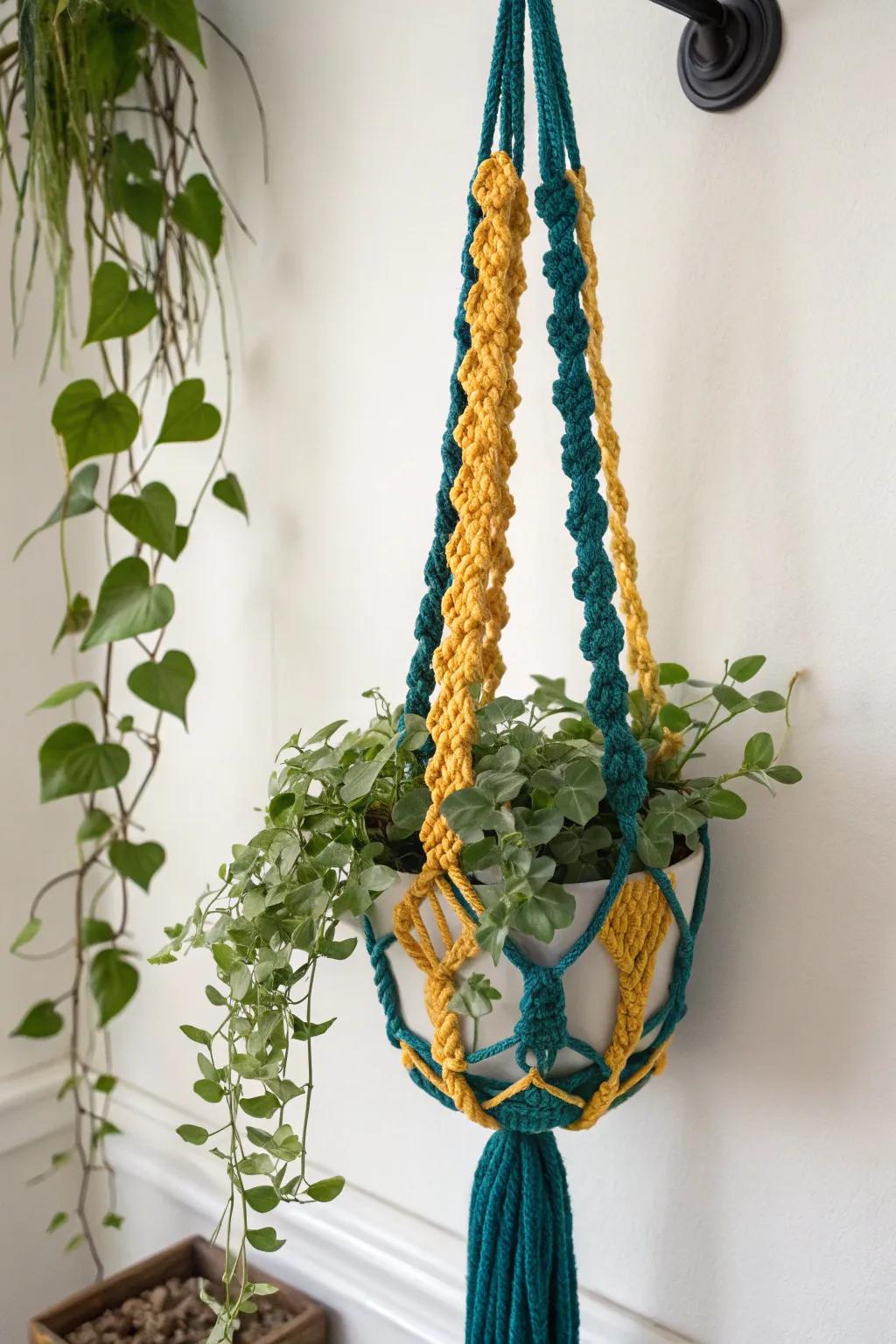 Magnify your verdure with this chic weaving seedling sling—where understated design encounters striking shade craftsmanship!