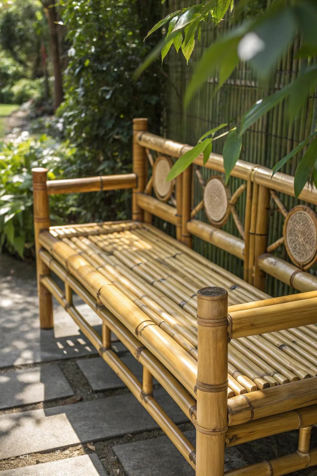 Unwind in design through this exquisitely fashioned bamboo perch, a testament to the artistry of craftsmanship.