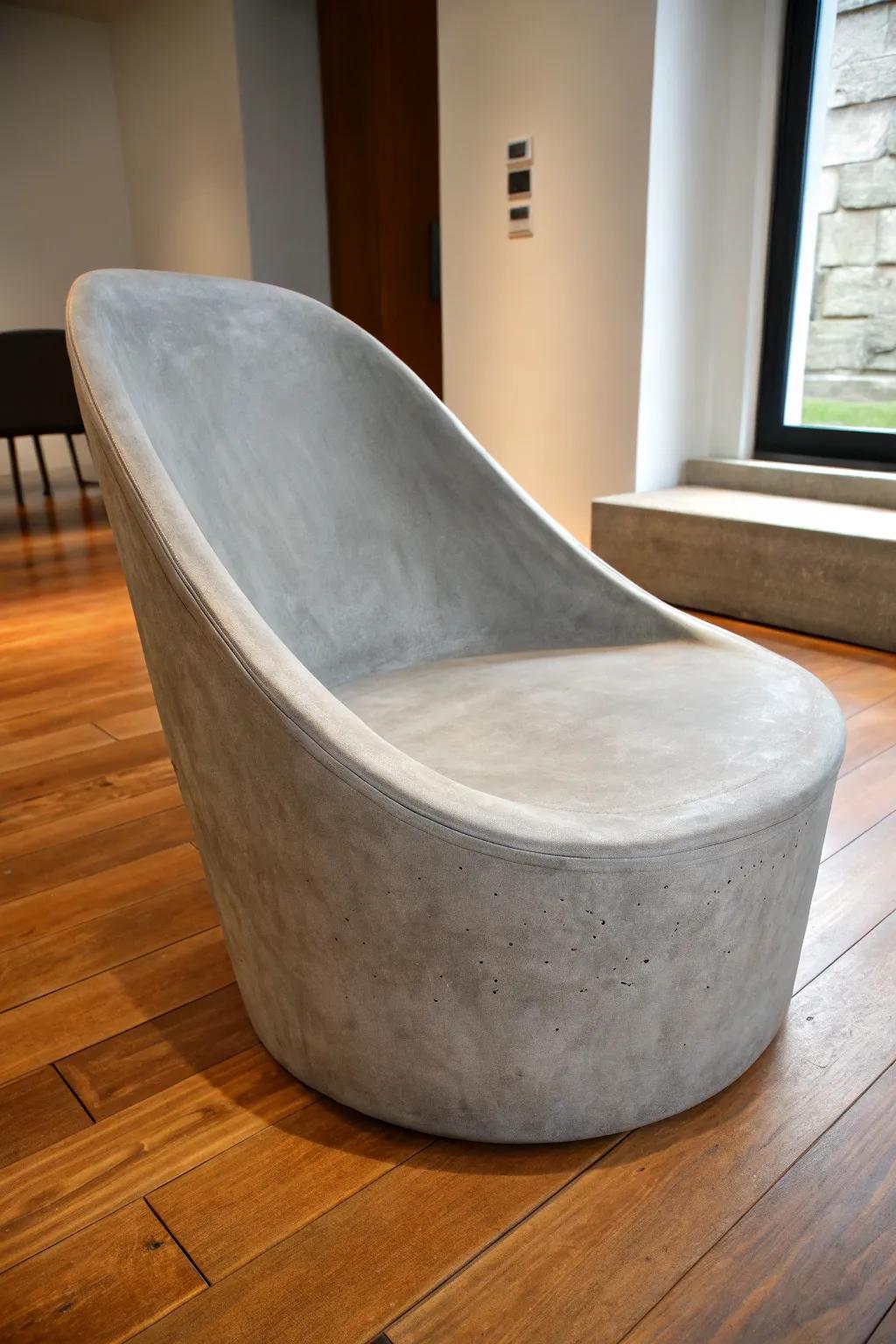Master the realm of contemporary design with this artisan solidified mortar seat.