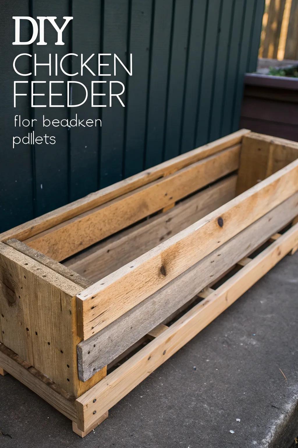 Convert old pallets into a fashionable chicken feeder with tough charm.