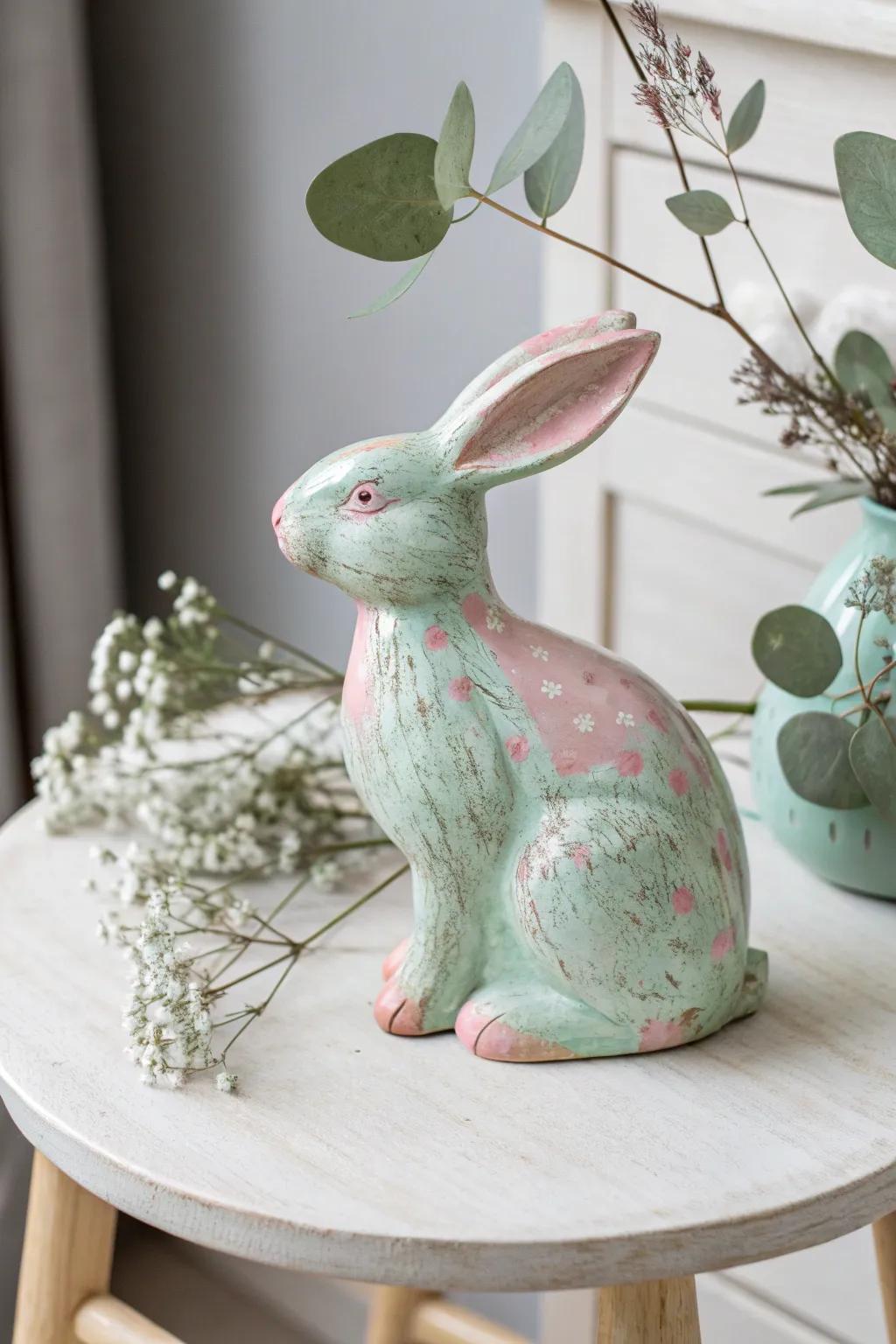 Embrace nostalgia through vintage rabbit accents for your Easter table.