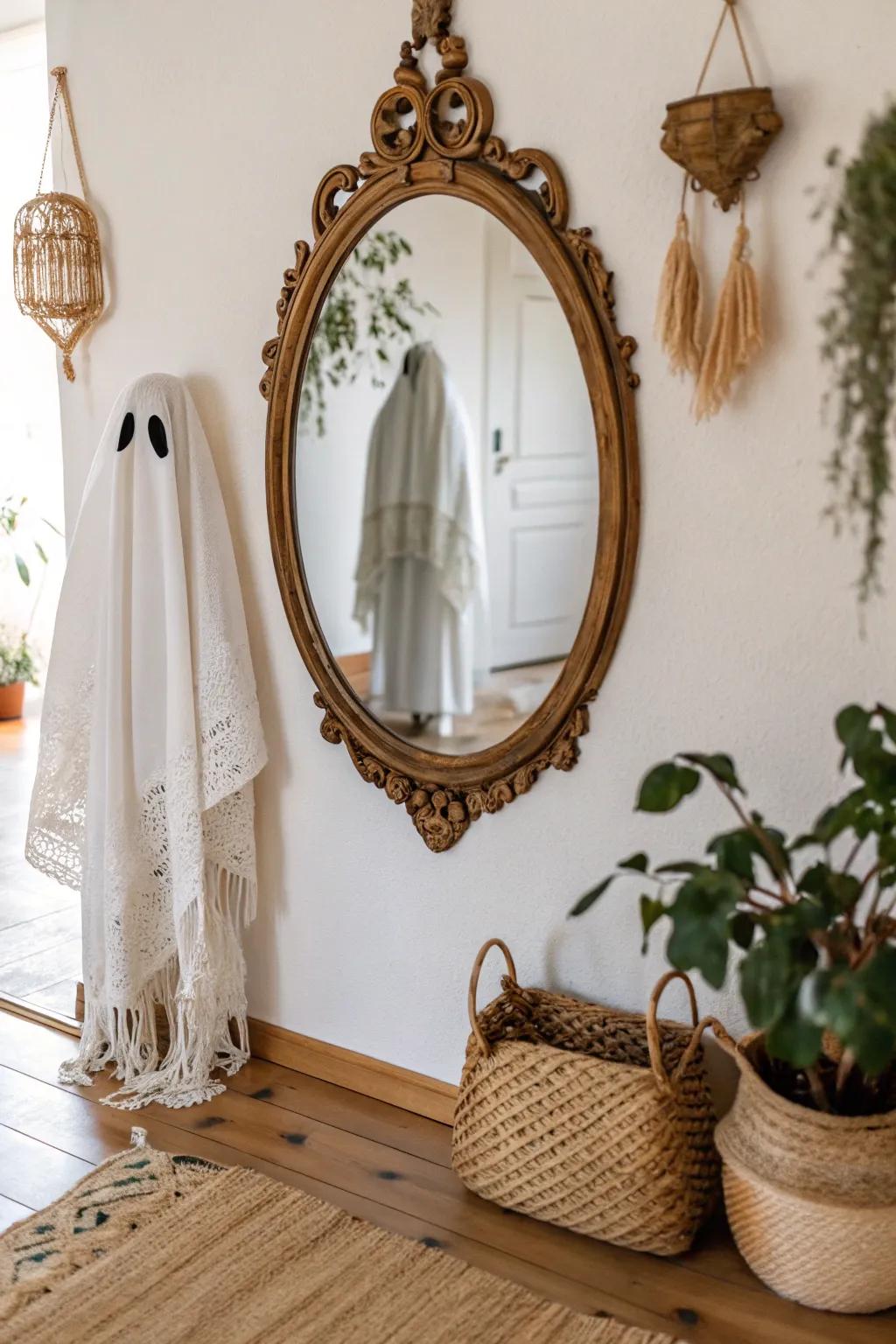 Transform your space with a hauntingly exquisite reflector illusion—perfect for a stylishly spooky vibe!