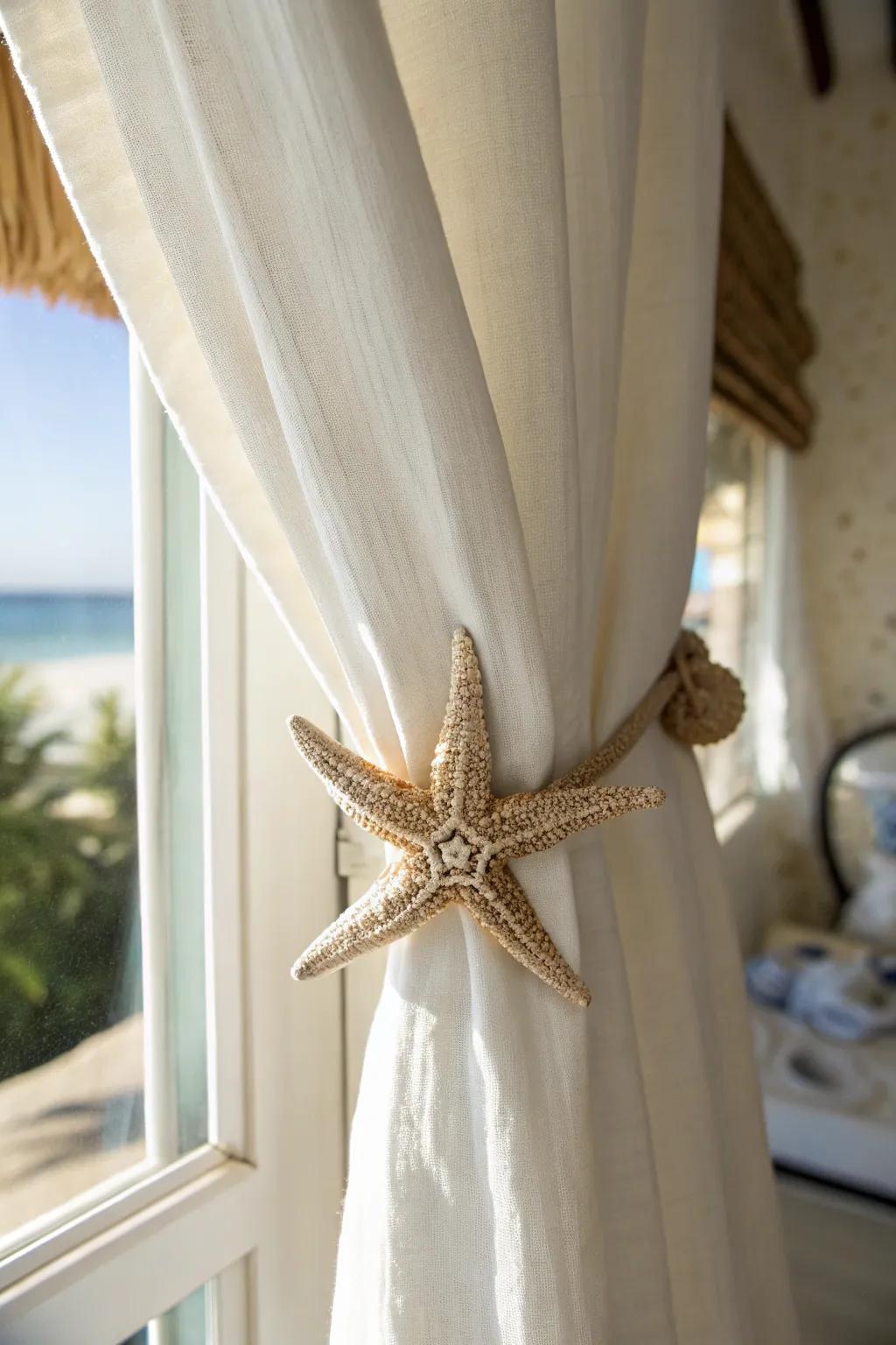 Elevate your space with handcrafted stellar remnant tiebacks for an impression of coastal magnetism.
