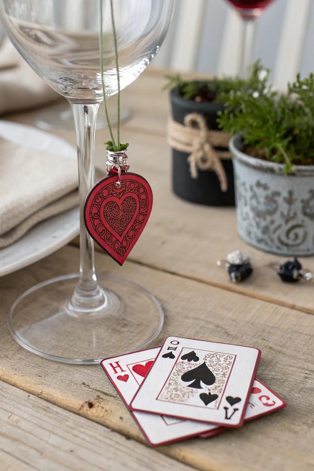 Elevate your gatherings with handcrafted playing card beverage tags - where effortlessness blends with elegance.