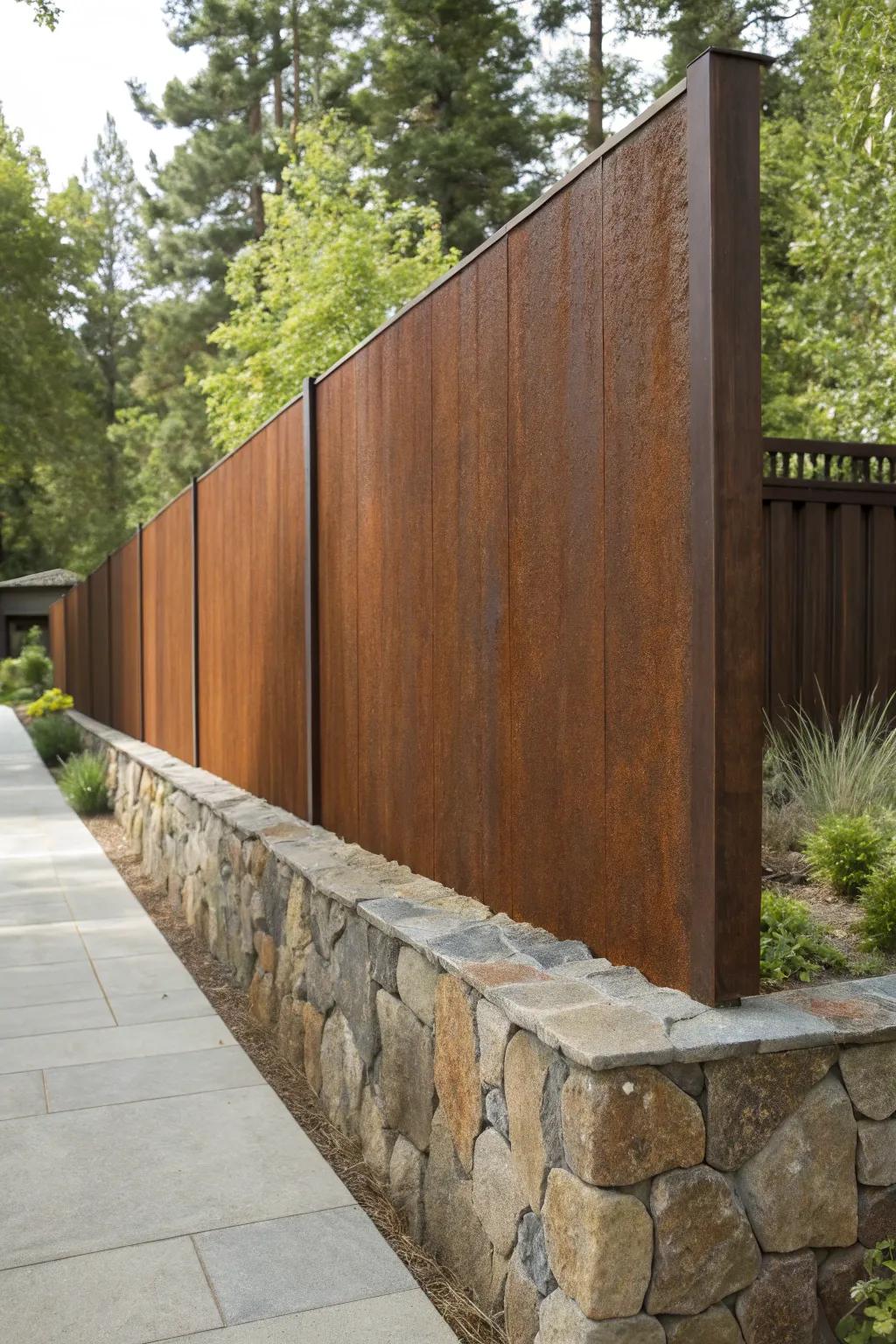 Elevate your outdoor space with the rugged sophistication of a corten steel seclusion screen, where art aligns with functionality.