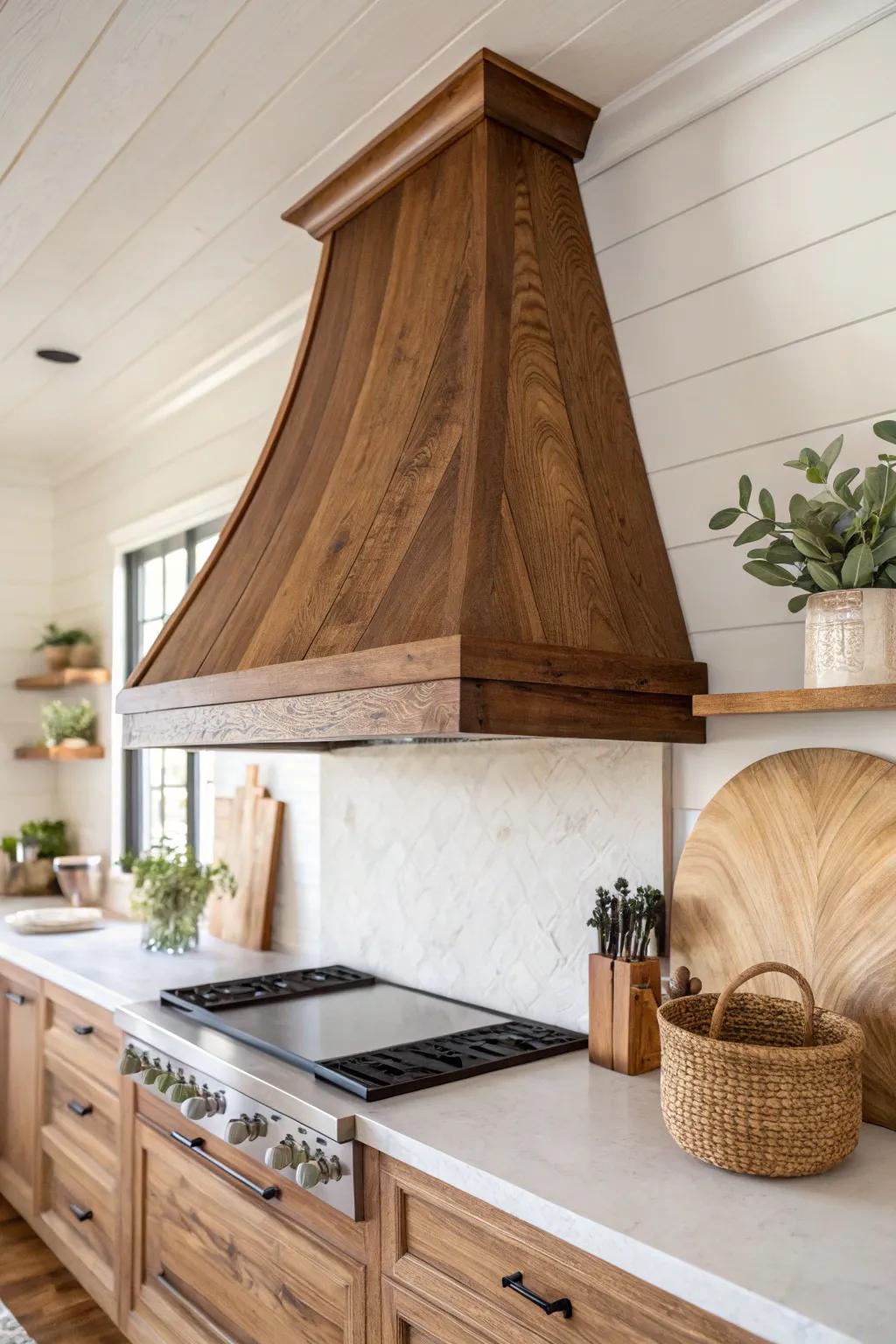 Transform your kitchen with the warmth of custom-tinted wood veneer: a perfect harmony of Scandinavian minimalism and Bohemian charm.