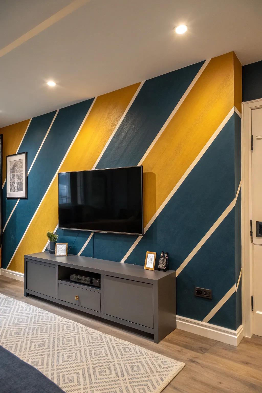 Elevate your television space via audacious hue segmentation – wherein artistry converges with artistry.