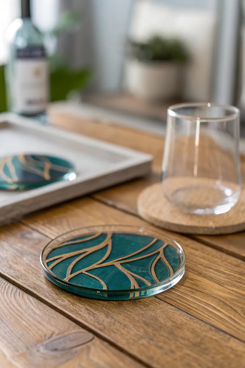 Upgrade your décor using a touch of artistry - chic lucid coasters that mix simplicity with daring elegance.