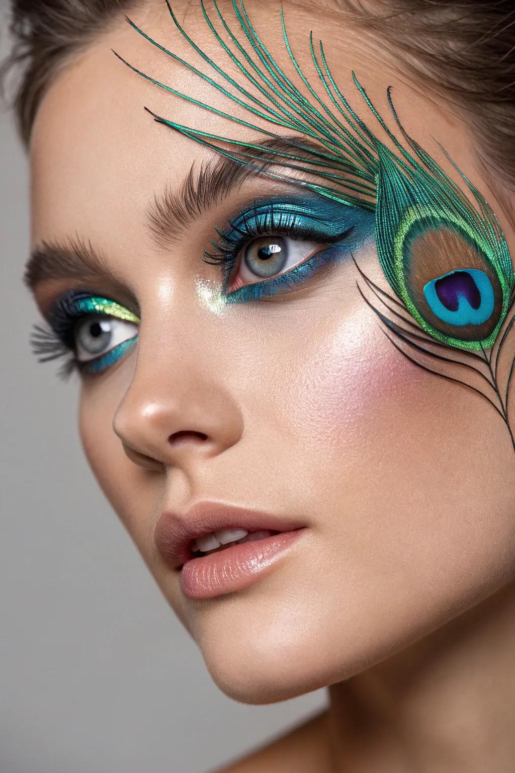 Unleash your inner pavo alongside a spectacular amalgamation of cerulean and viridescent shades intended for a bold, eye-catching aesthetic.