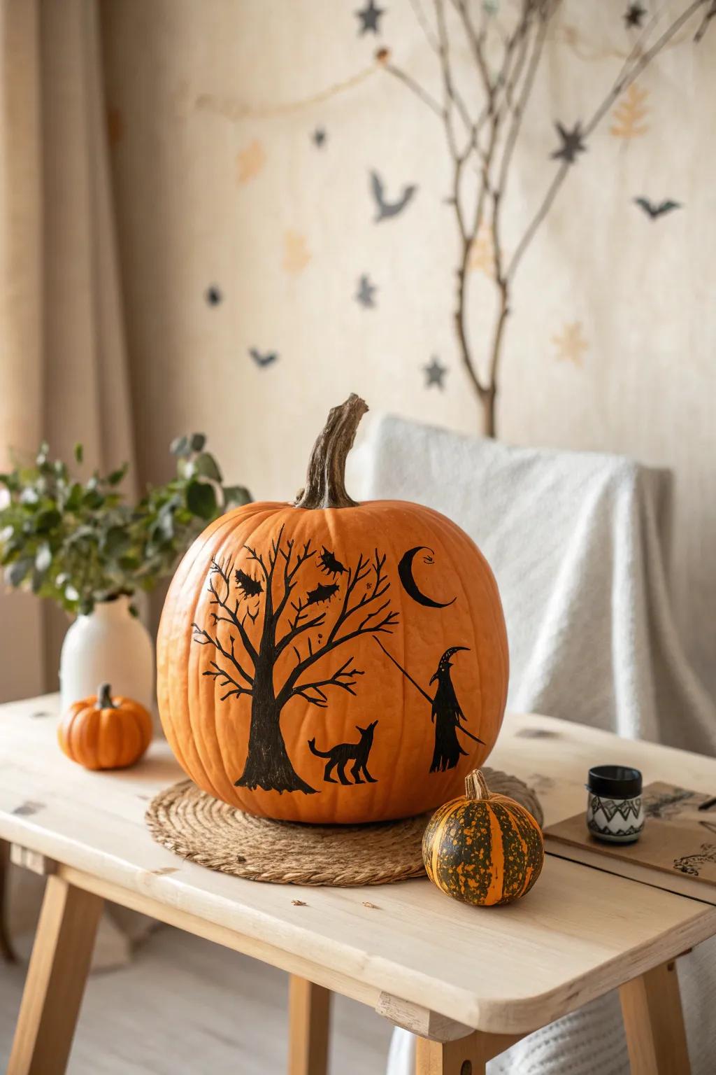 Embrace the subtle charm of Halloween with minimalist pumpkin outlines. 🎃✨