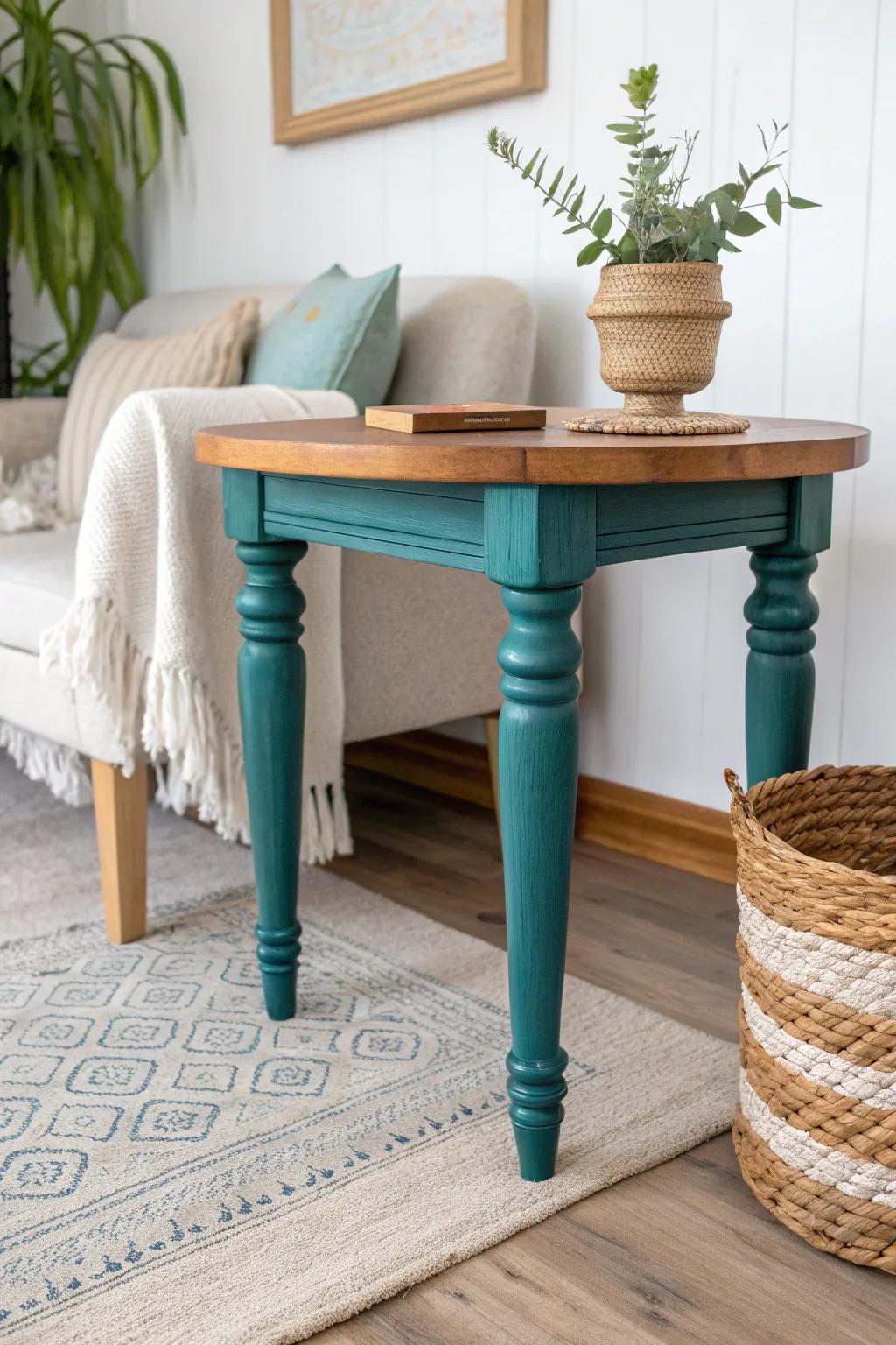 Transform your area through this chic dual-tone end table makeover, wherein audacious shades encounter minimalist sophistication.