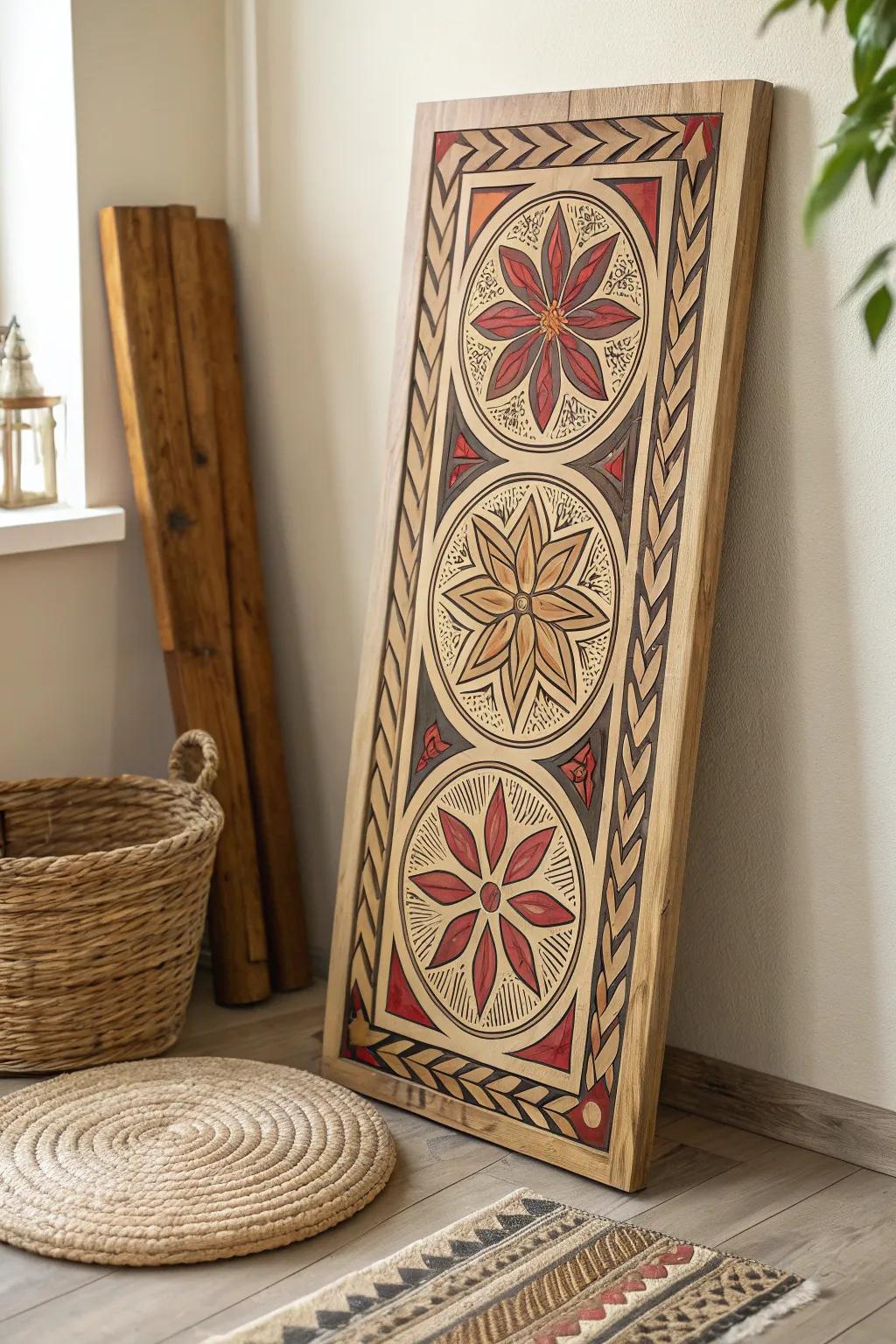 Transform your partitions into a canvas of ingenuity through breathtaking carved wood art. #DIYDecor #ScandinavianBoho
