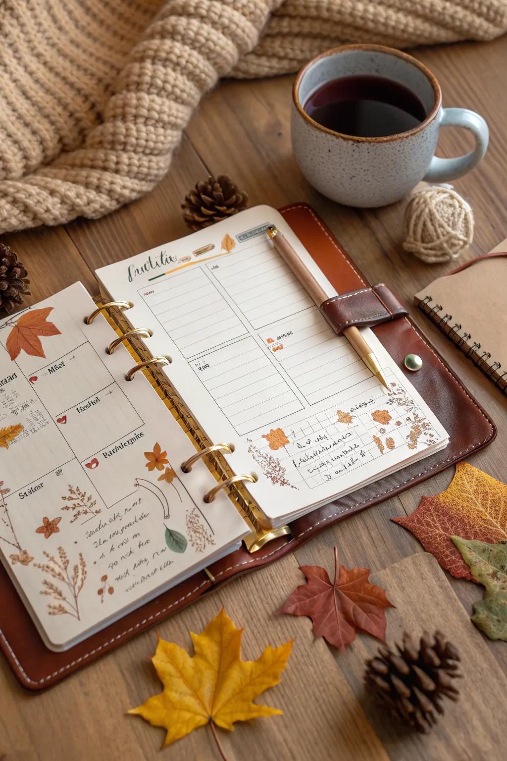 Embrace the warmth of fall with a homespun color spectrum for your planner. 🍂✨ #FallVibes #PlannerLove