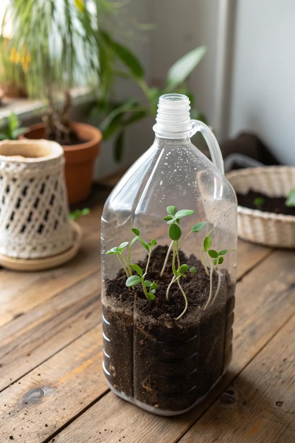 Nurture nature stylishly: Transform beverage containers into environmentally conscious sprout boxes!