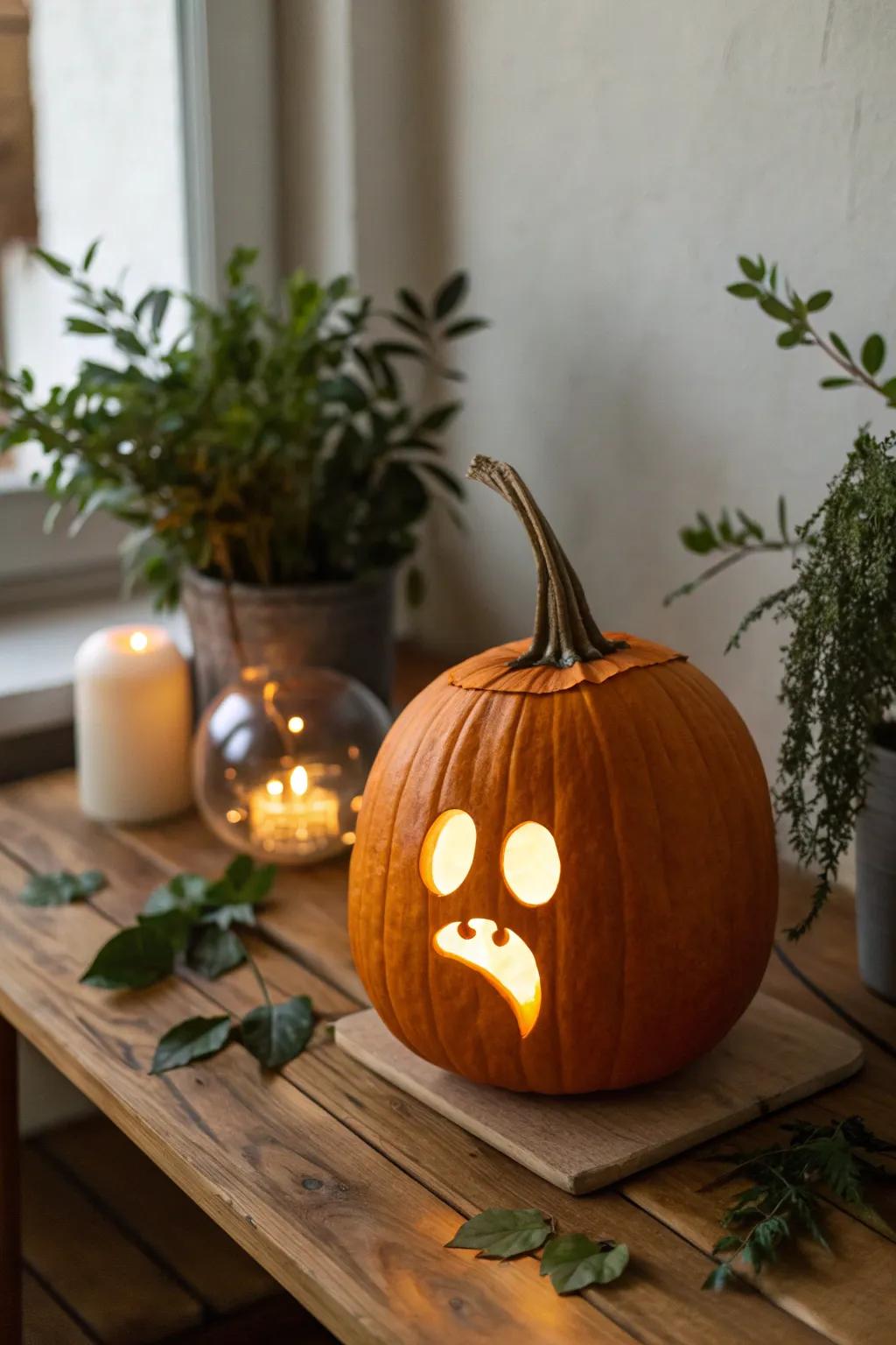 Illuminate your Halloween with spectral allure! 🎃✨ #ScandinavianStyle #BohoChic #PumpkinCraft