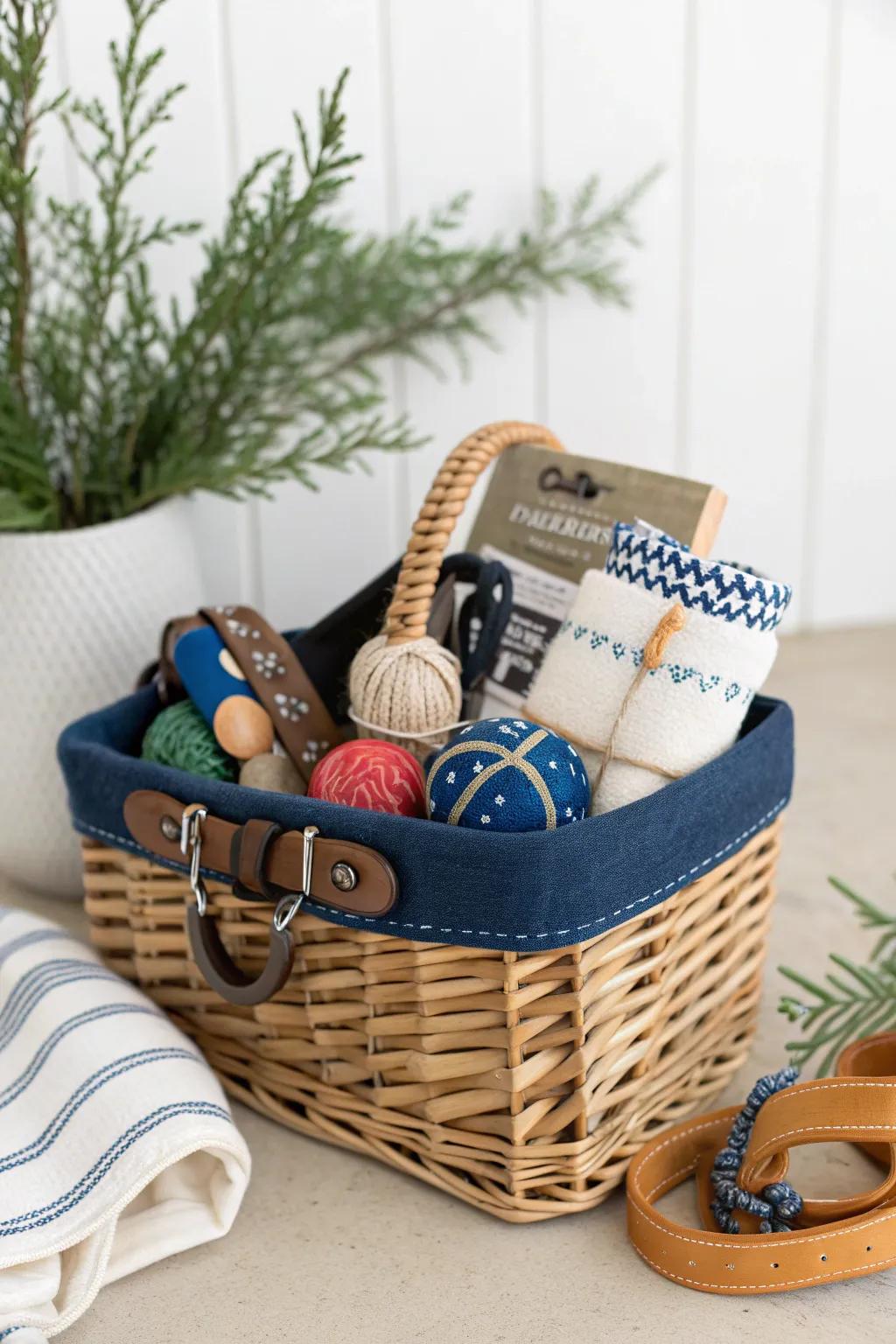 Delight the pet enthusiast in your life with this stunning, thoughtfully assembled gift basket. 🐾🎁