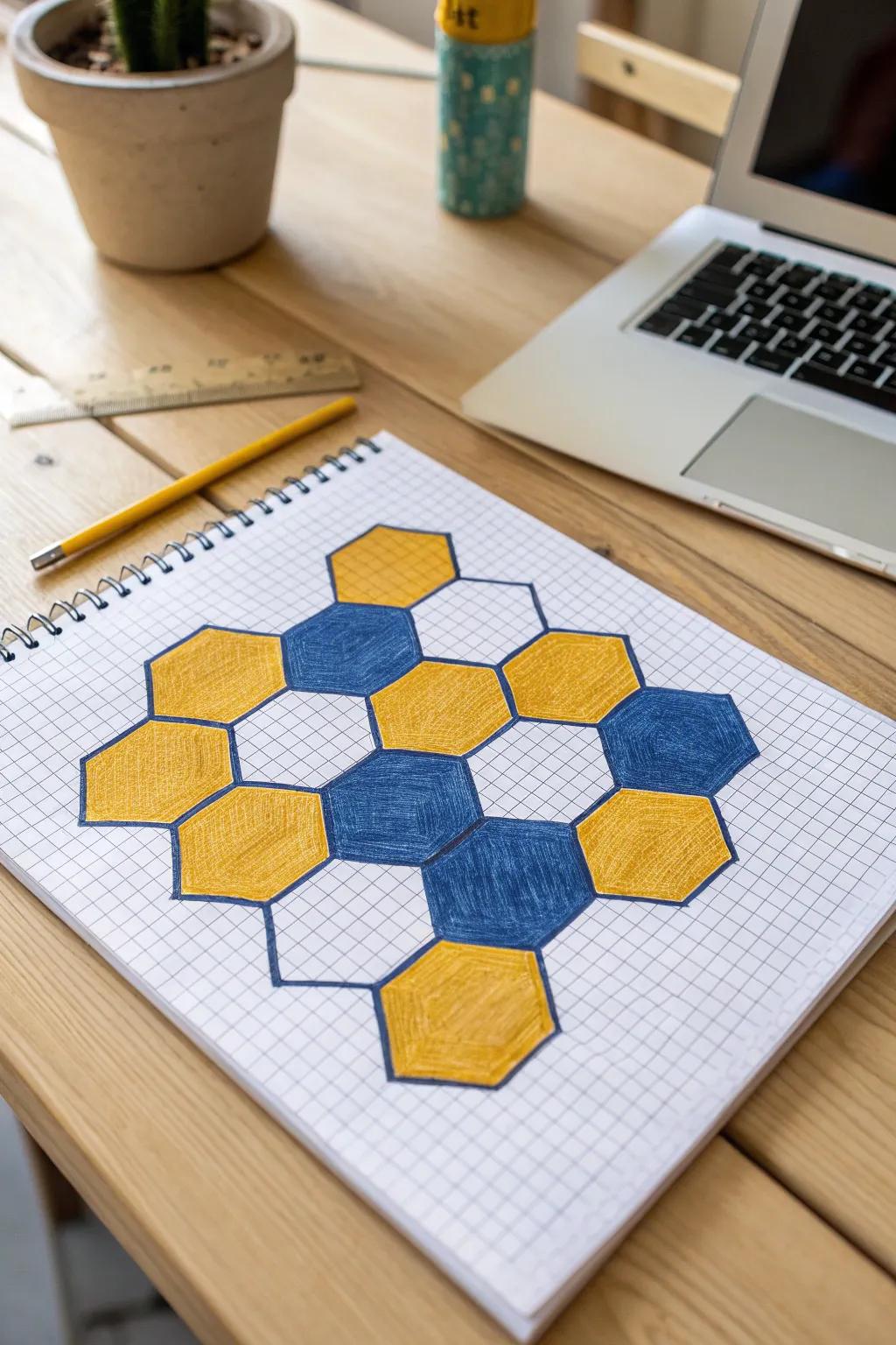 Discover the art of hexagonal designs—where bold colors meet minimalist elegance.