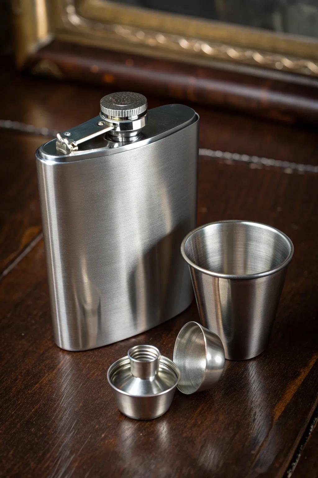 Elevate the toast with a flask that combines style and practicality, perfect for the discerning groomsman.