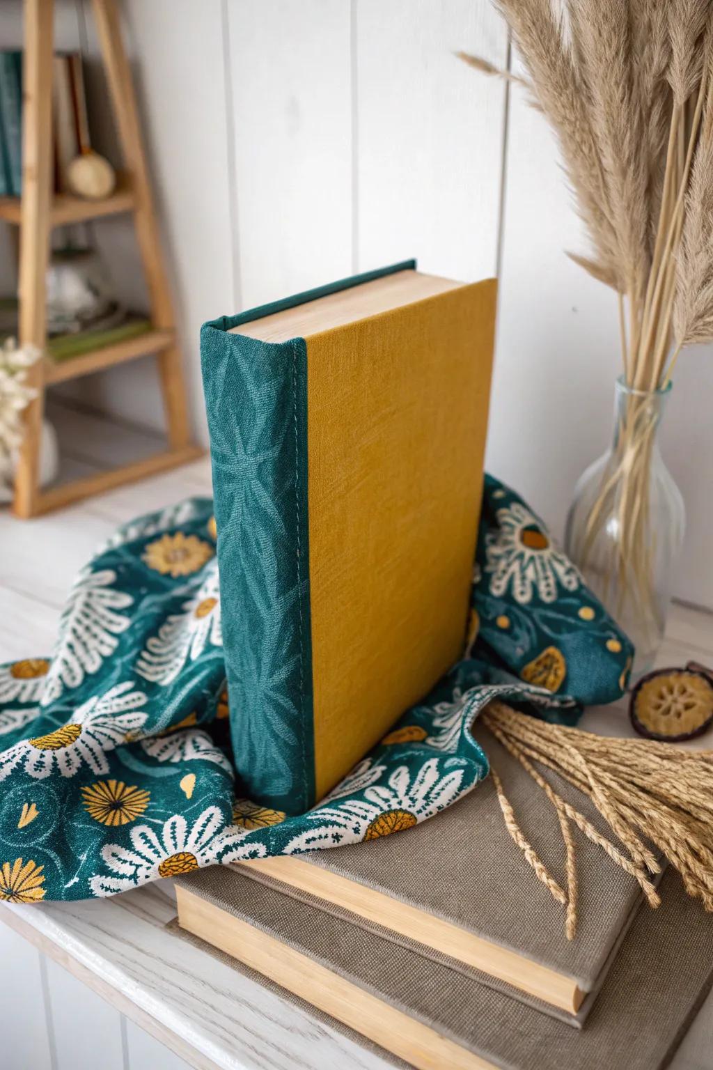 Transform your shelf with a fabric-covered masterpiece: where Scandinavian minimalism meets bold Boho chic.