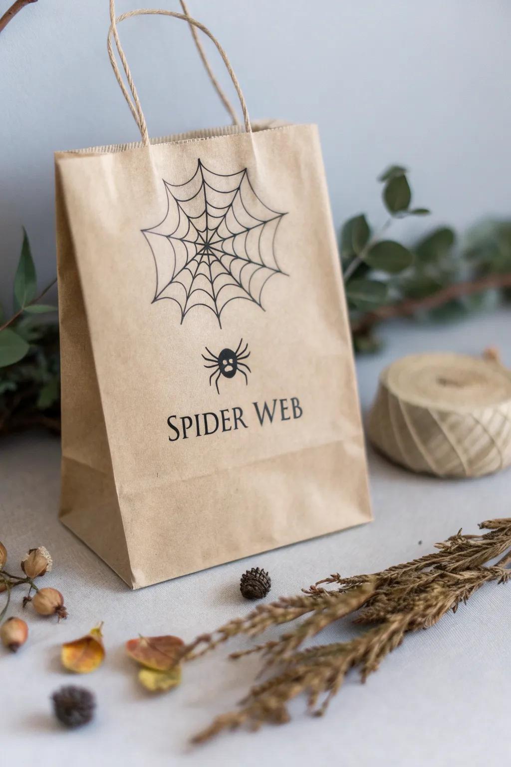 Elevate your Halloween with handcrafted arachnid web favor receptacles that coalesce simplicity and spectral elegance.