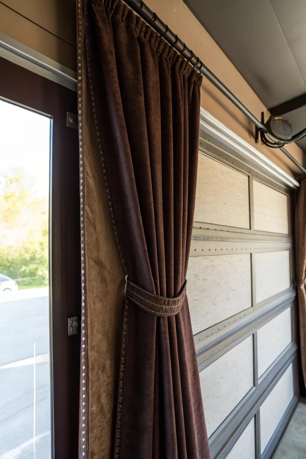 Enhance your garage's insulation using stylish ThermoBlock curtains.